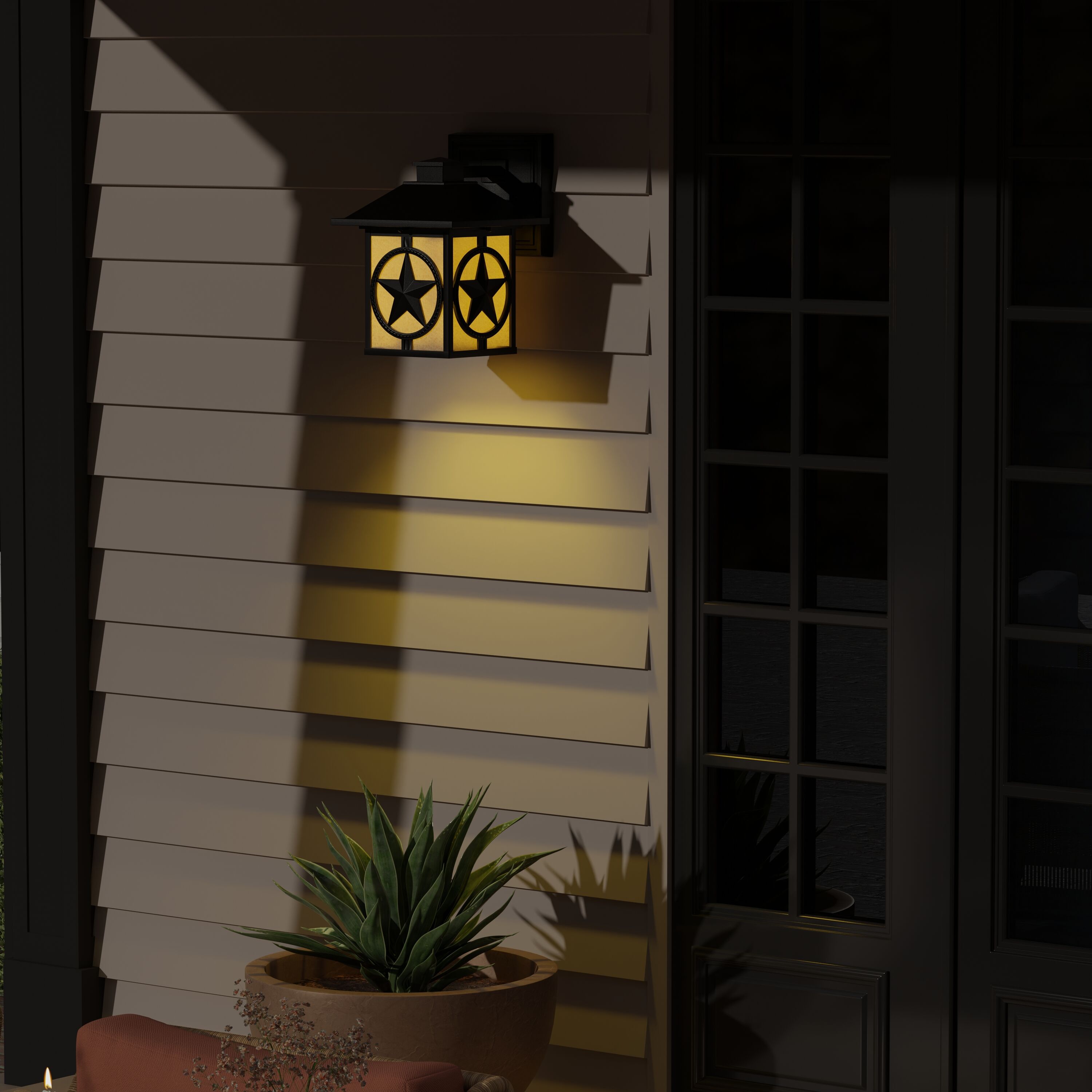 allen + roth WL129MBK Outdoor-Wall-Lighting - View #4