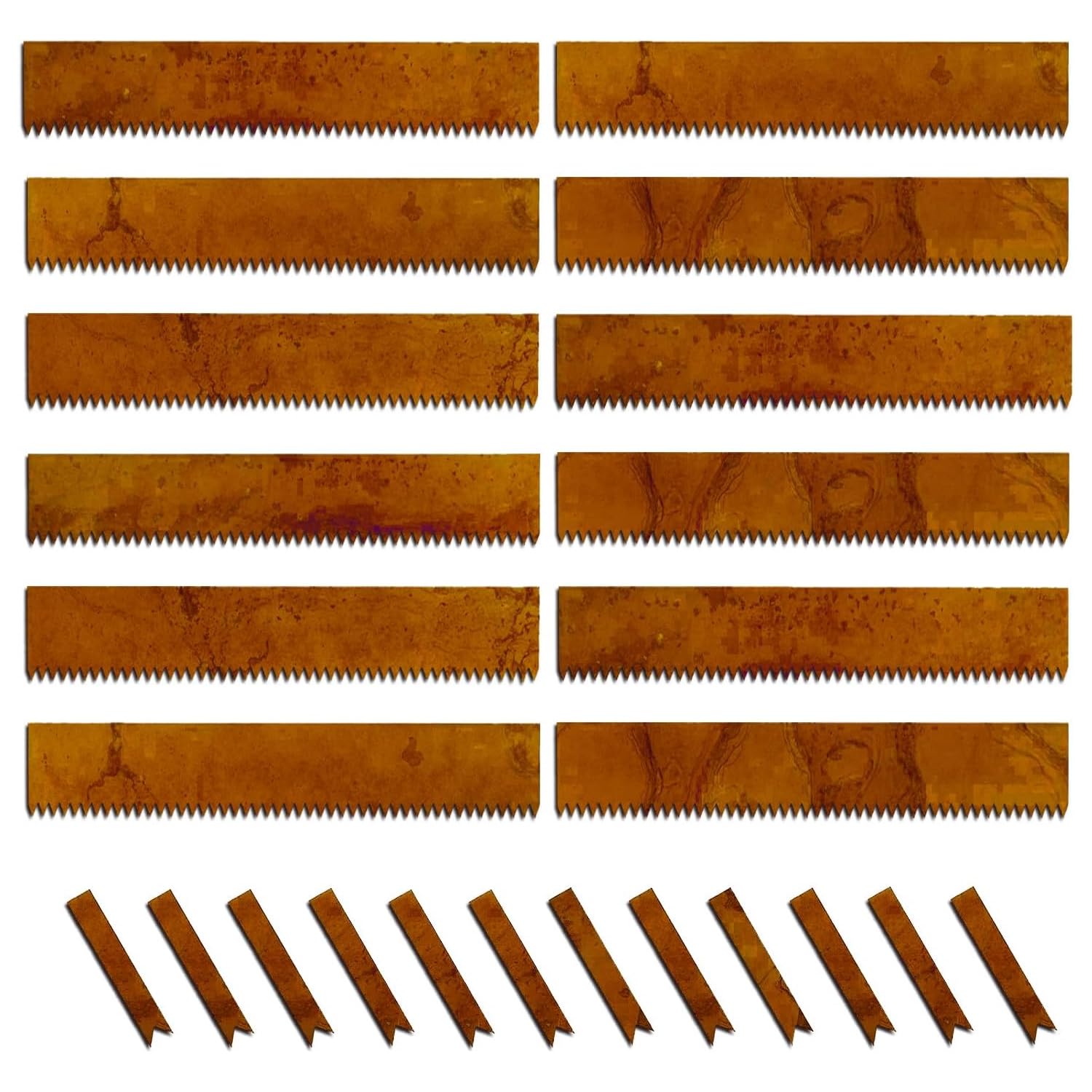 Afoxsos  Cor-Ten Steel Landscape Edging Rust Patina Finish 42 inch Strips 1mm Thickness 8 inch Depth 12 Pack durable home