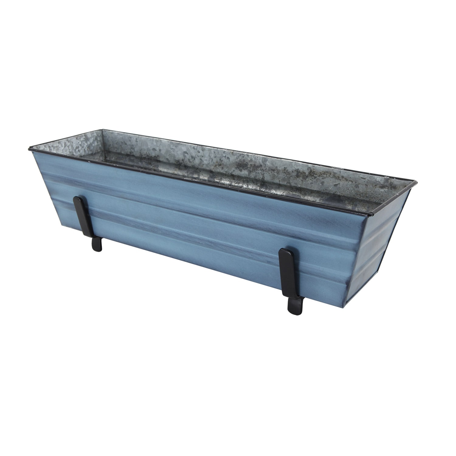 Minuteman International C08NB-K4 6.25-in W Small Blue Metal Contemporary/Modern Indoor/Outdoor Window box with Drainage Holes Stand Included