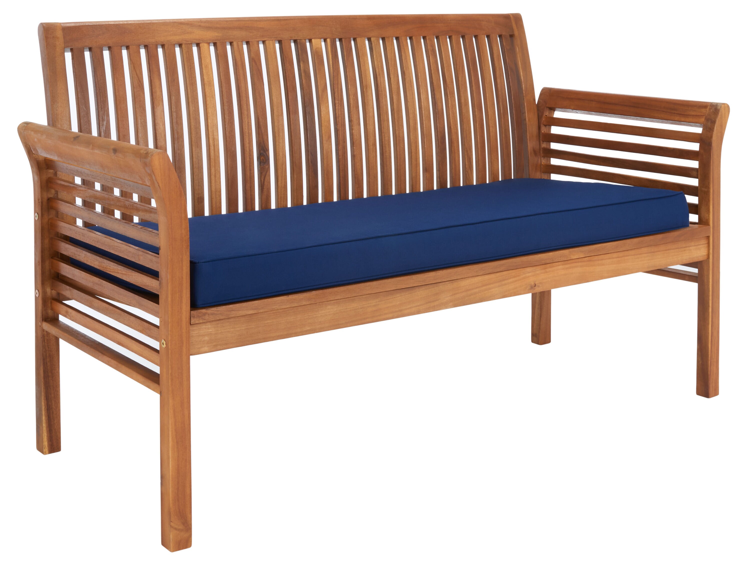 Safavieh PAT7005D Carson 4 -Piece Patio Conversation Set with Blue Cushions