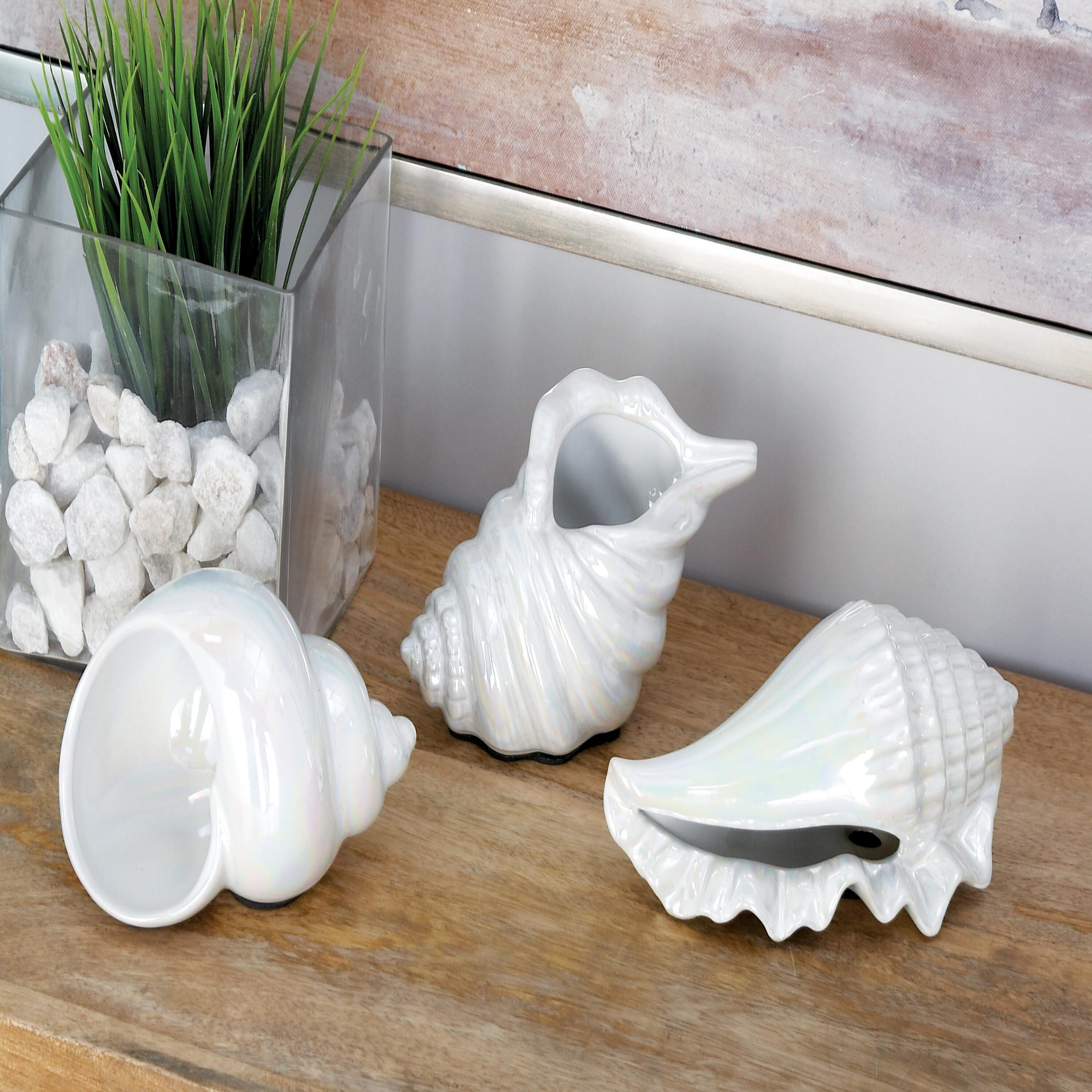 Grayson Lane 92847 3 -Pack White Ceramic Coastal Sculpture