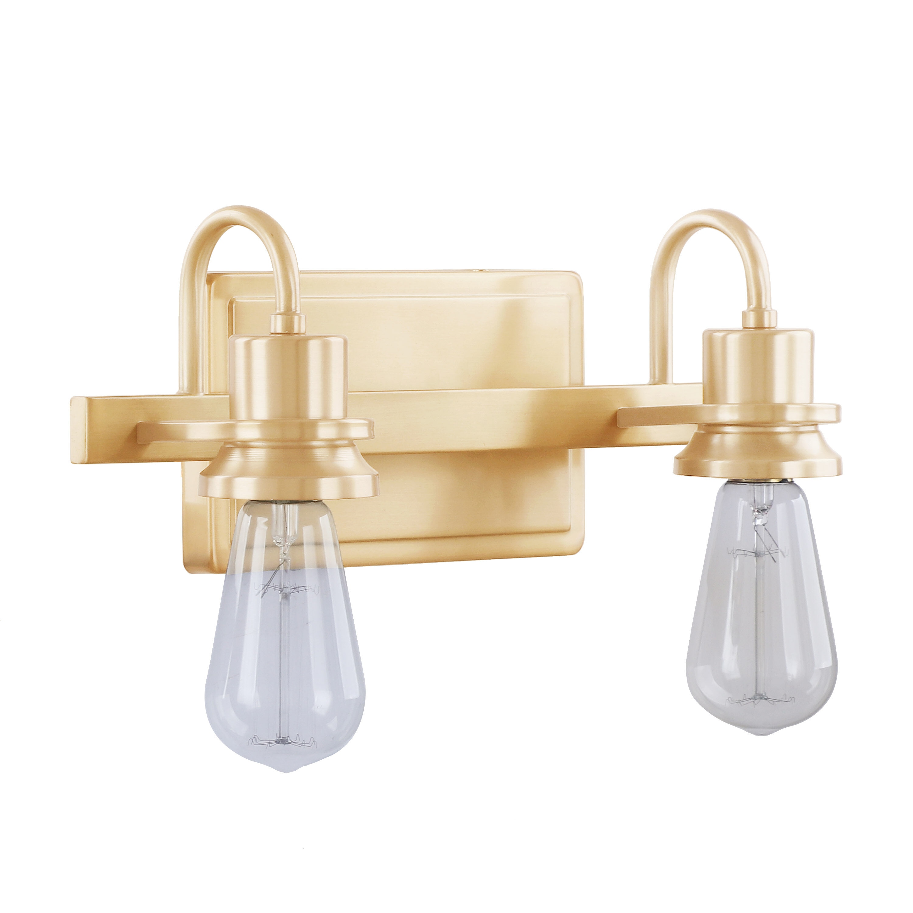 Warm Brass 14" Direct Wired Electric Vanity Light Fixture