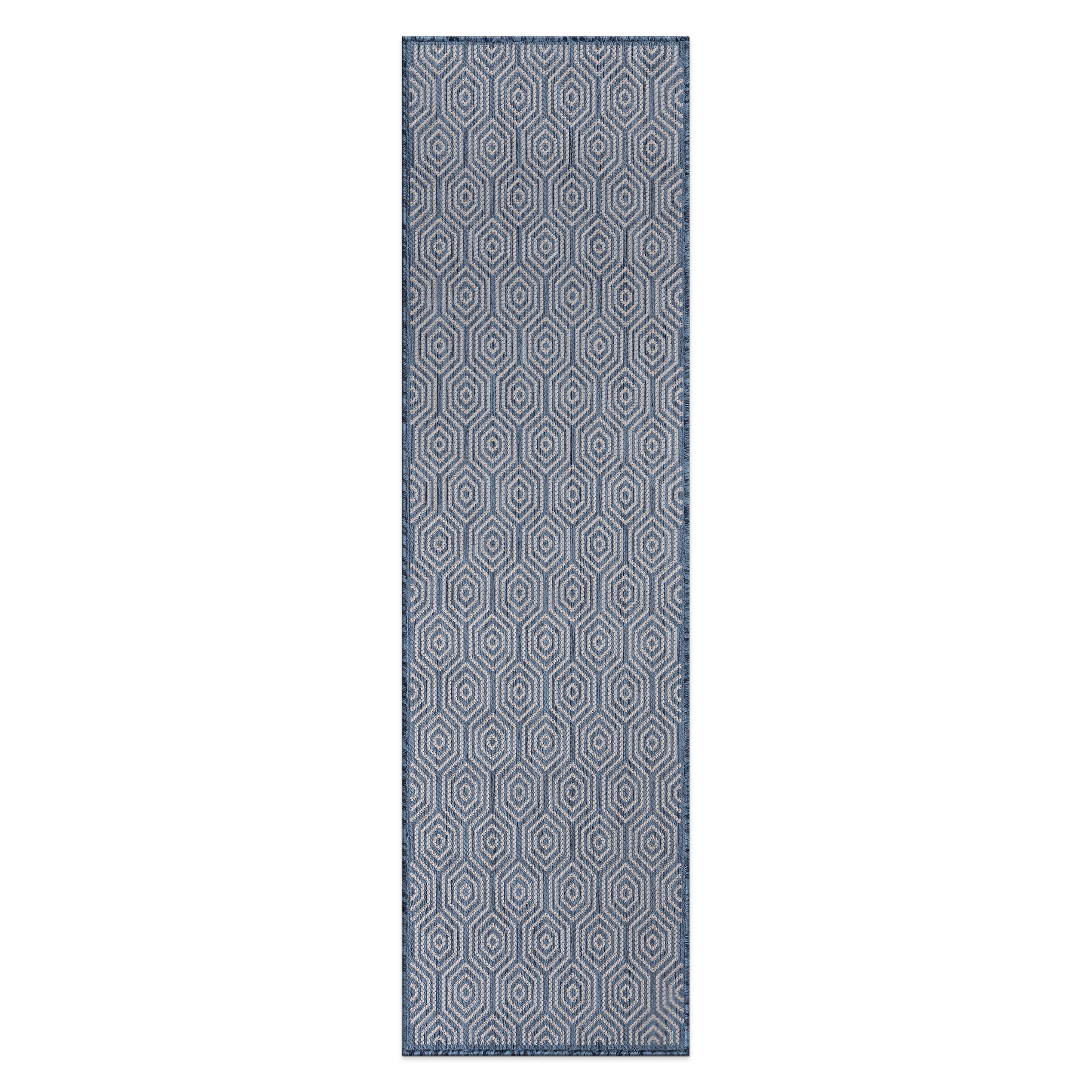 World Rug Gallery 120BLUE2X7 Summer 2 x 7 (ft) Loomed Polypropylene Blue Rectangular Indoor/Outdoor Geometric Global Area rug