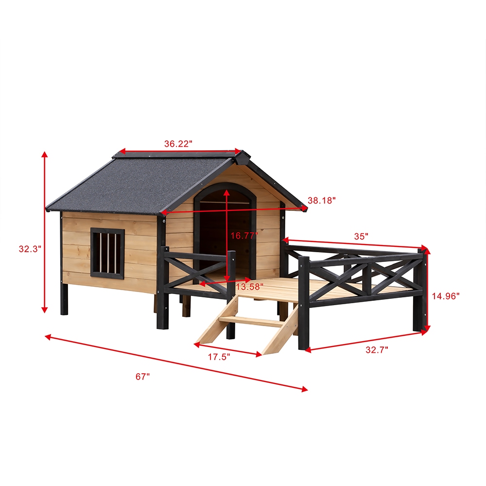 CESICIA Wood Outdoor Medium Dog in the Pet Houses department at Lowes.com