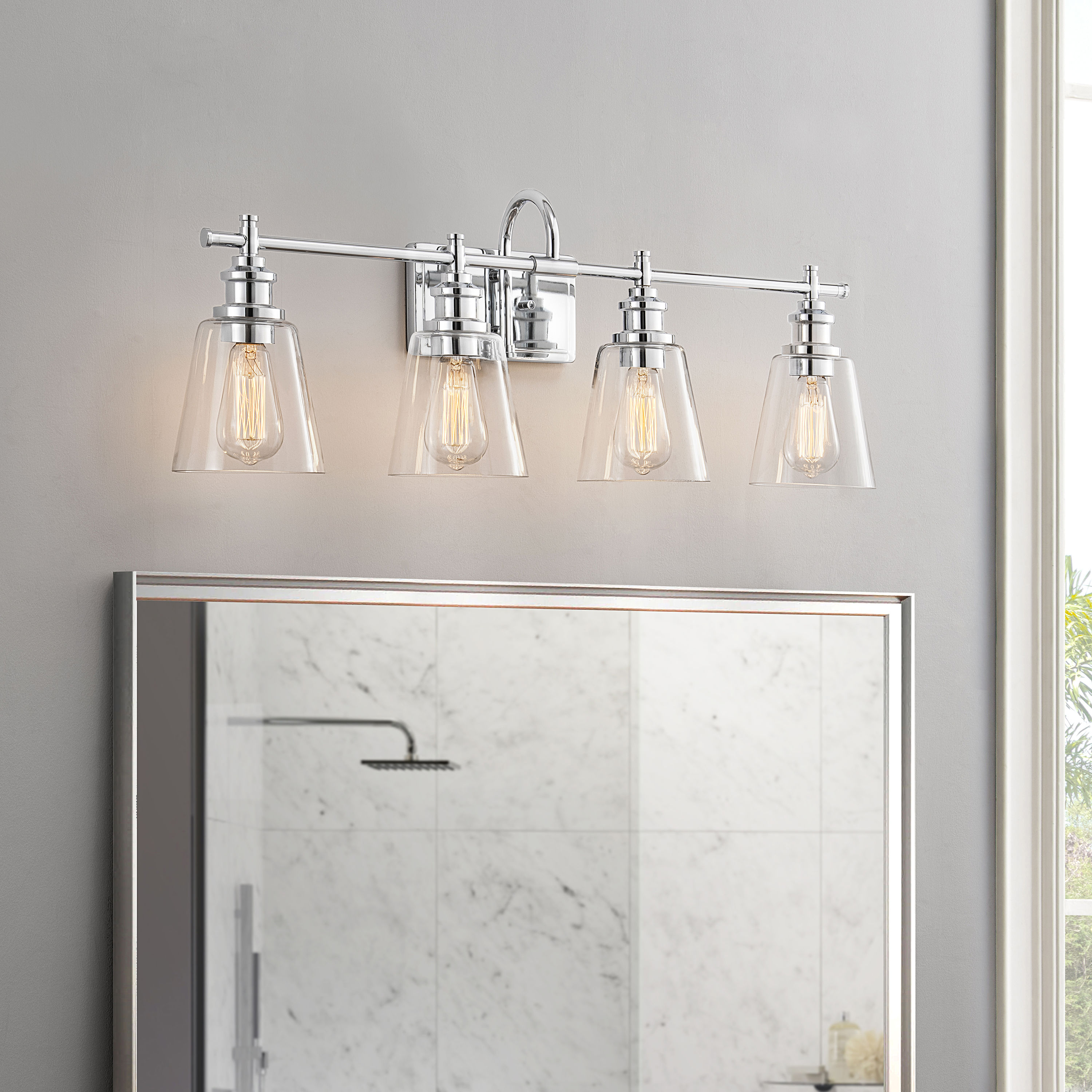KAWOTI 21145 Armma 32-in 4 -Light Polished Chrome Modern/contemporary Vanity light
