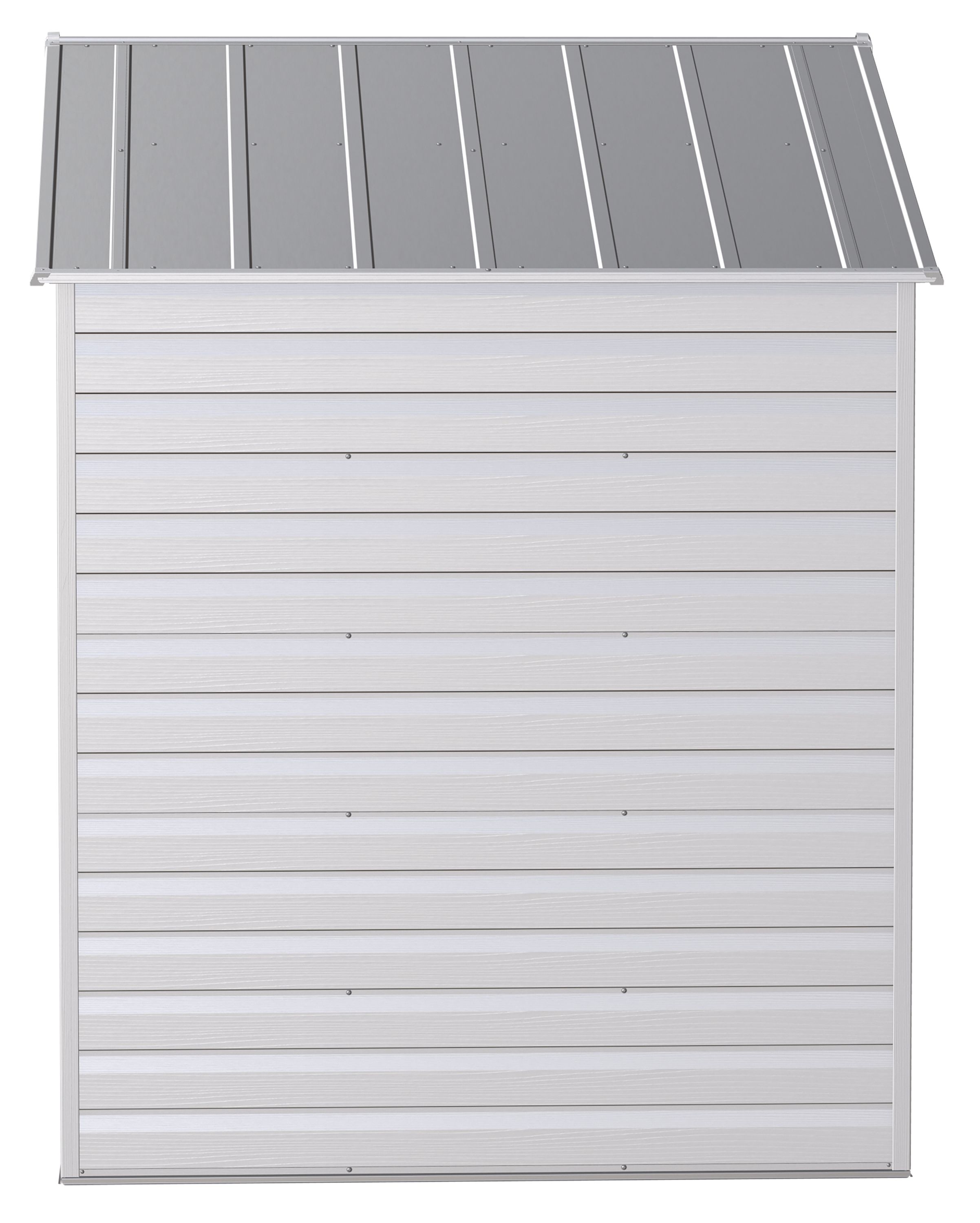 Flute Grey 8x6 Galvanized Steel Storage Shed with High Gable Roof