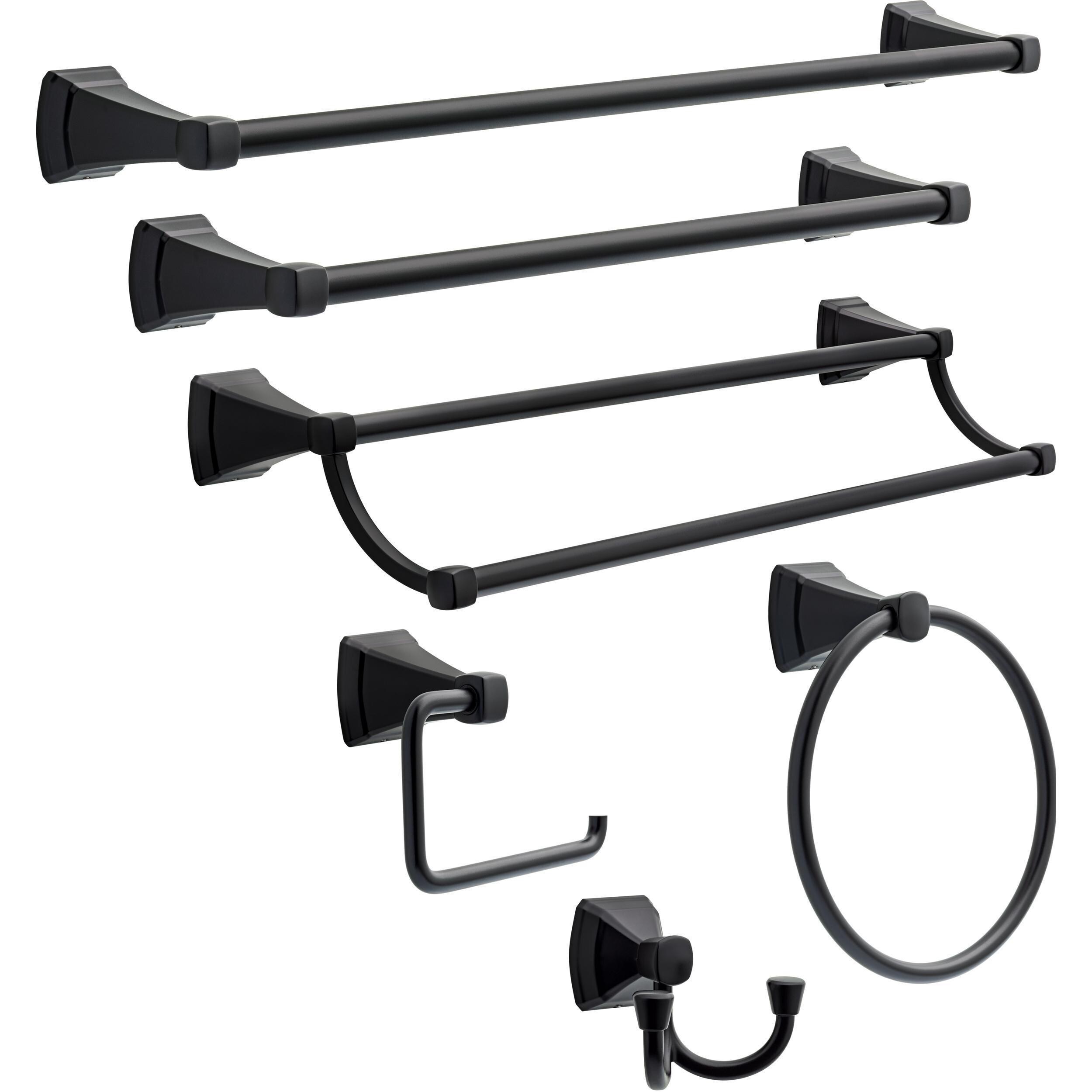 Delta Flynn 24 in Matte Black Wall Mount Single Towel Bar in the