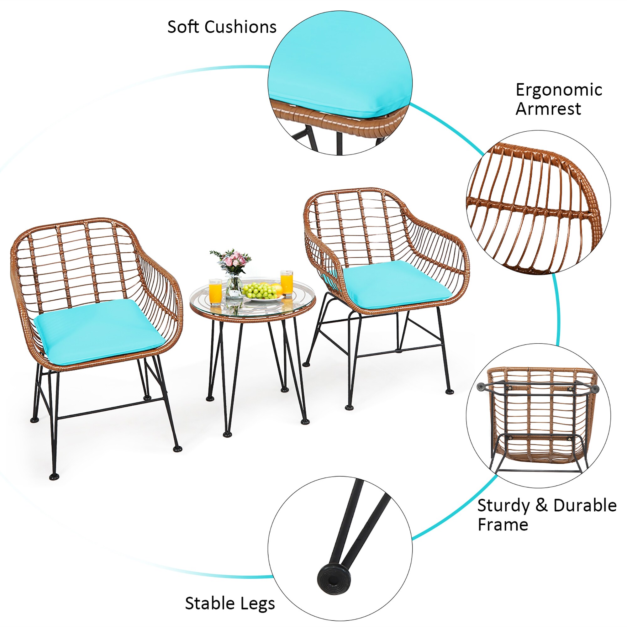 Costway JLRP00054 Patio-Dining-Sets - View #3