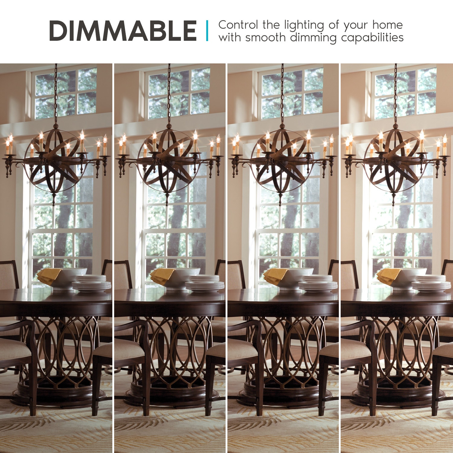 Clear Dimmable LED Candelabra Bulbs with E12 Base, 6-Pack