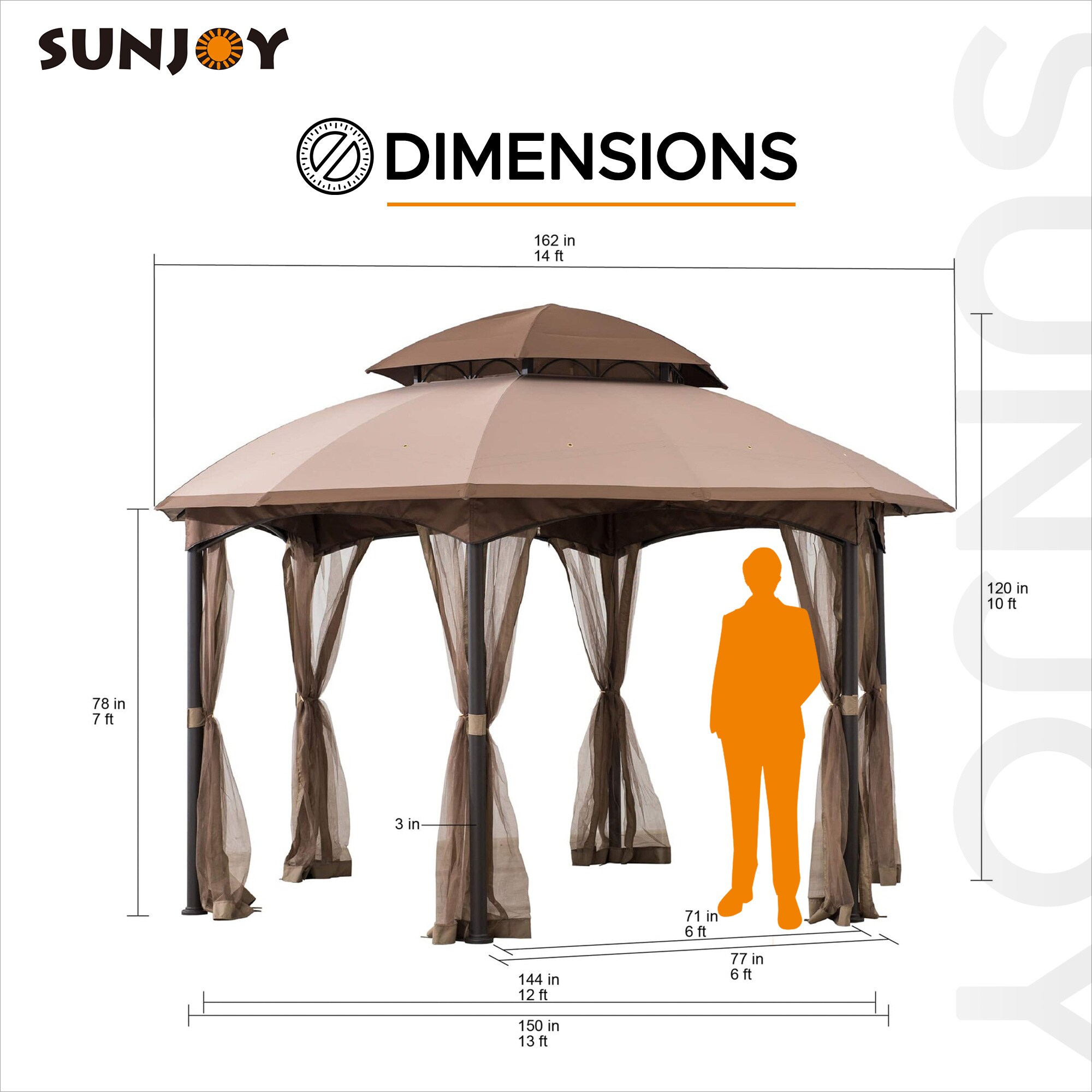 Sunjoy A101011800 Wood-Resin-Gazebos - View #2