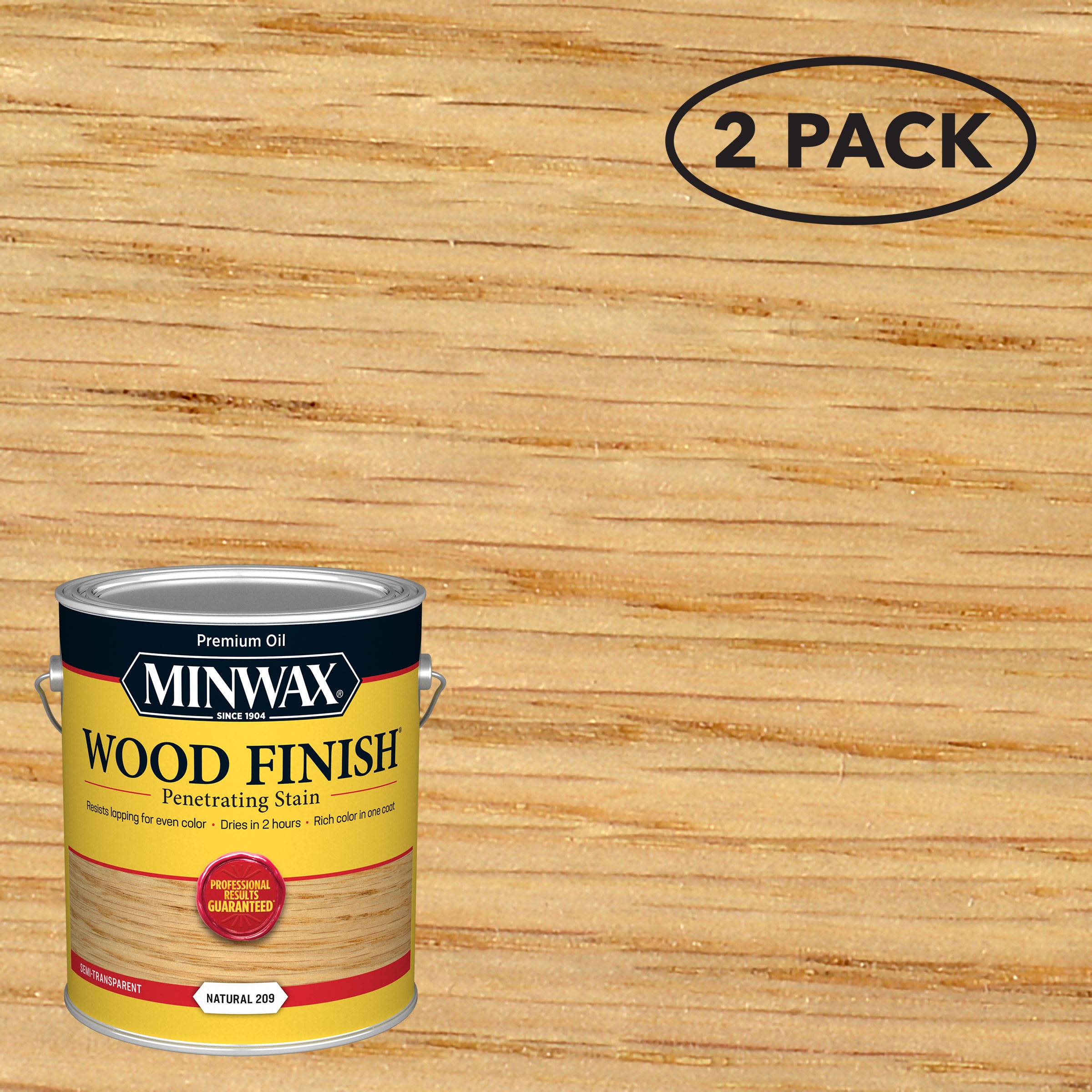 Minwax 71000000SOS Wood Finish 2 -Pack Oil-based Natural Semi-transparent Interior Stain ( 1-gallon )