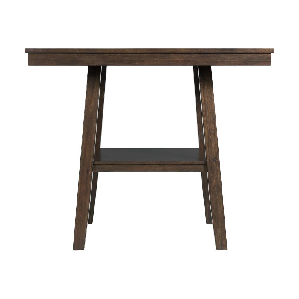 Reid Dark Walnut 5-Piece Counter Height Dining Set with Faux Leather Chairs