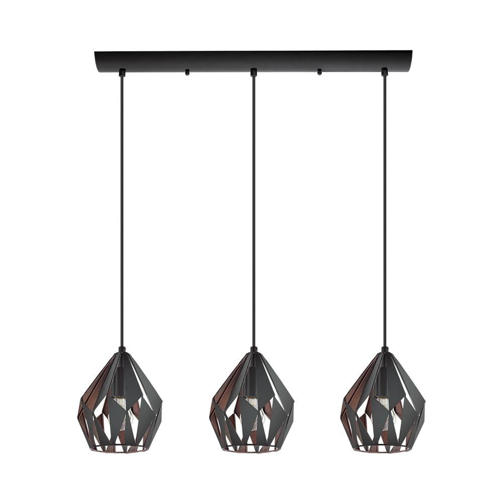 EGLO Carlton Matte Black and Modern/Contemporary Dome Pendant Light in the Pendant Lighting at Lowes.com