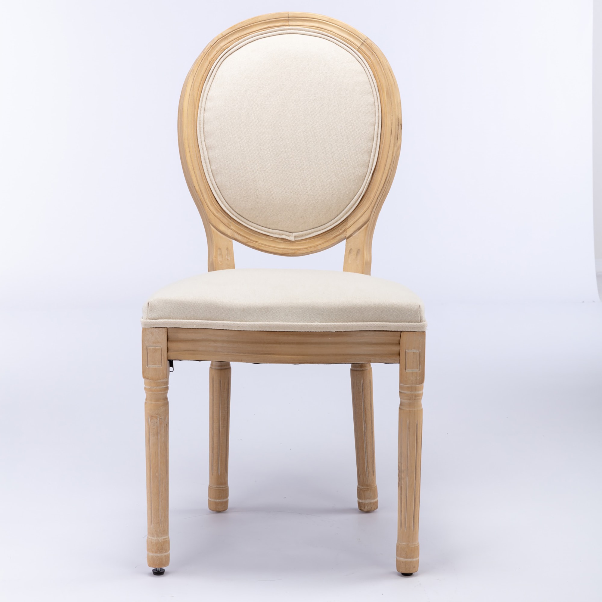 GZMR WF01-GC-V22-RD-CF Linen Fabric Back Dining Chair,Set of 2 Contemporary/Modern Linen Upholstered Dining Side Chair (Wood Frame)