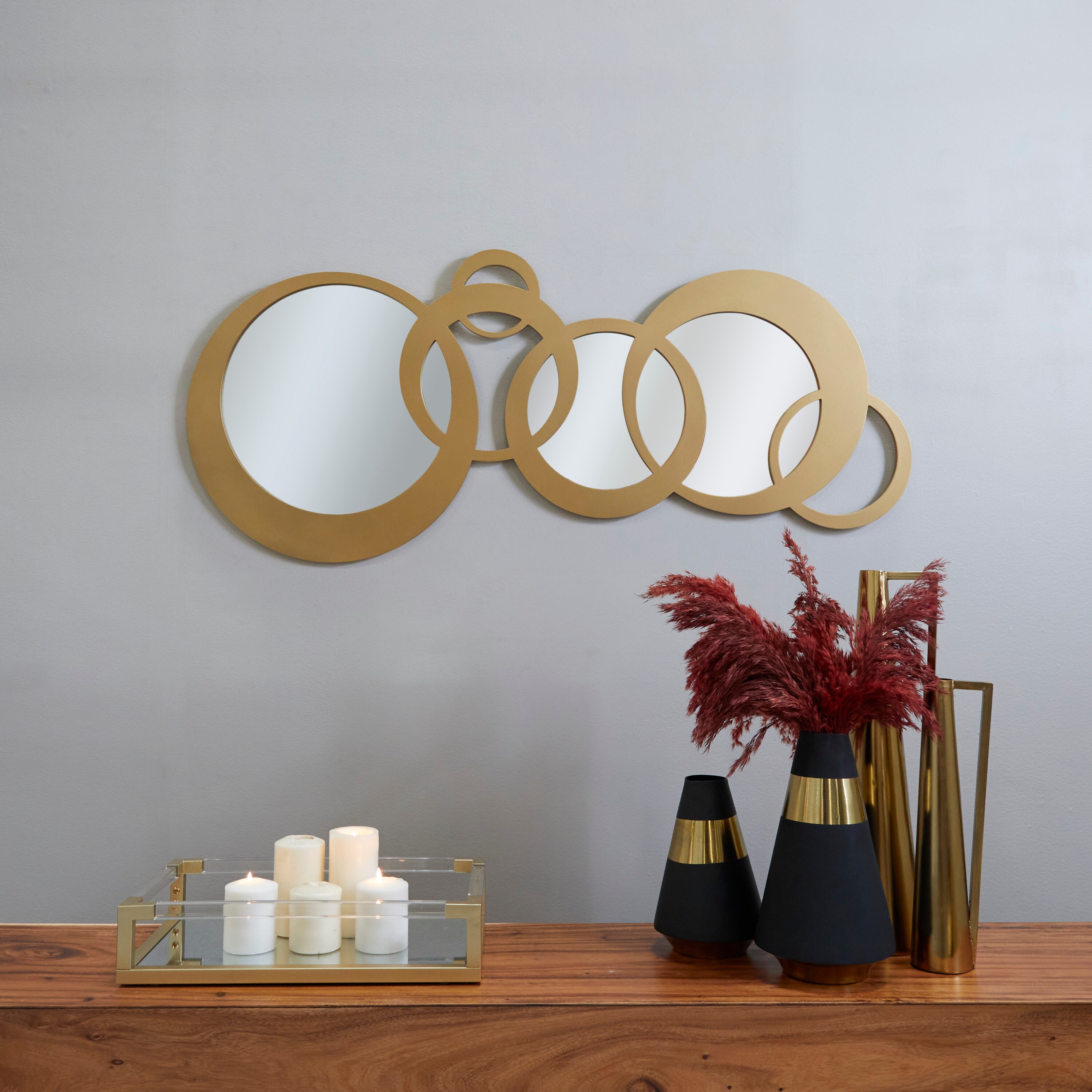 Shop CosmoLiving by Cosmopolitan Gold Modern Geometric Mirror ...