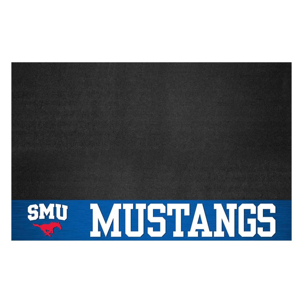 FANMATS 18314 SMU Mustangs NCAA Grill Mat Black Vinyl Rectangular Grill Mat