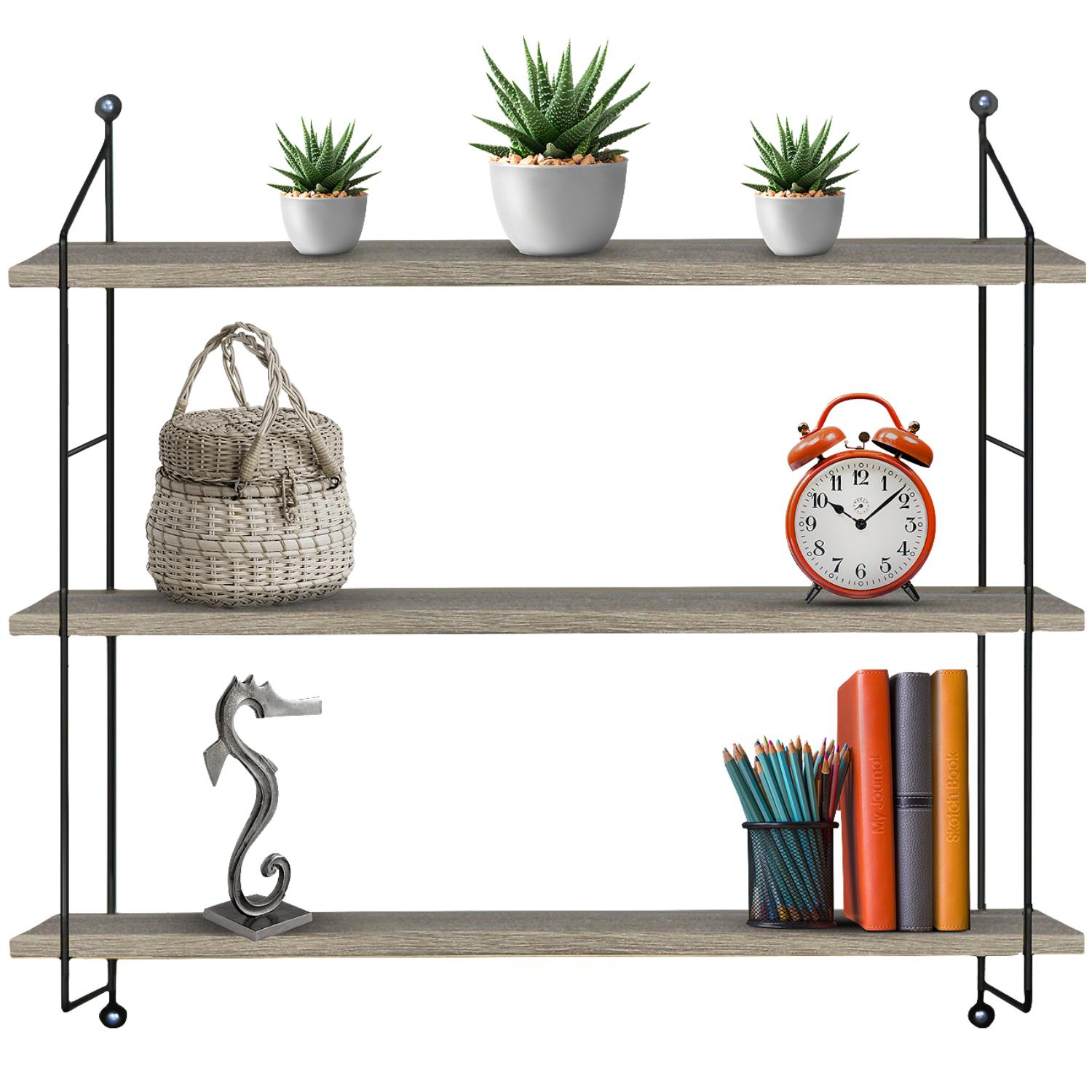 SORBUS WD-3TR-GRW Wall-Mounted-Shelving - View #3