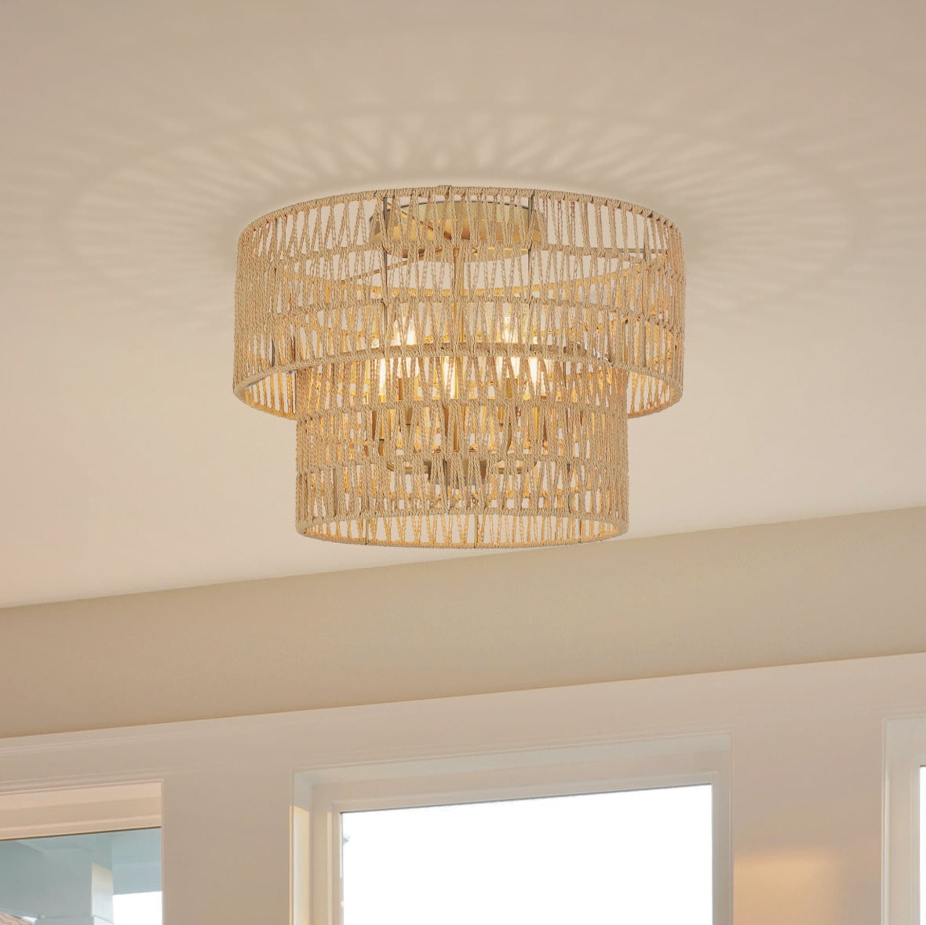 Minka Lavery 5043-695 Bungalow Heaven 5 -Light 20-in Satin Brass Flush Mount Light