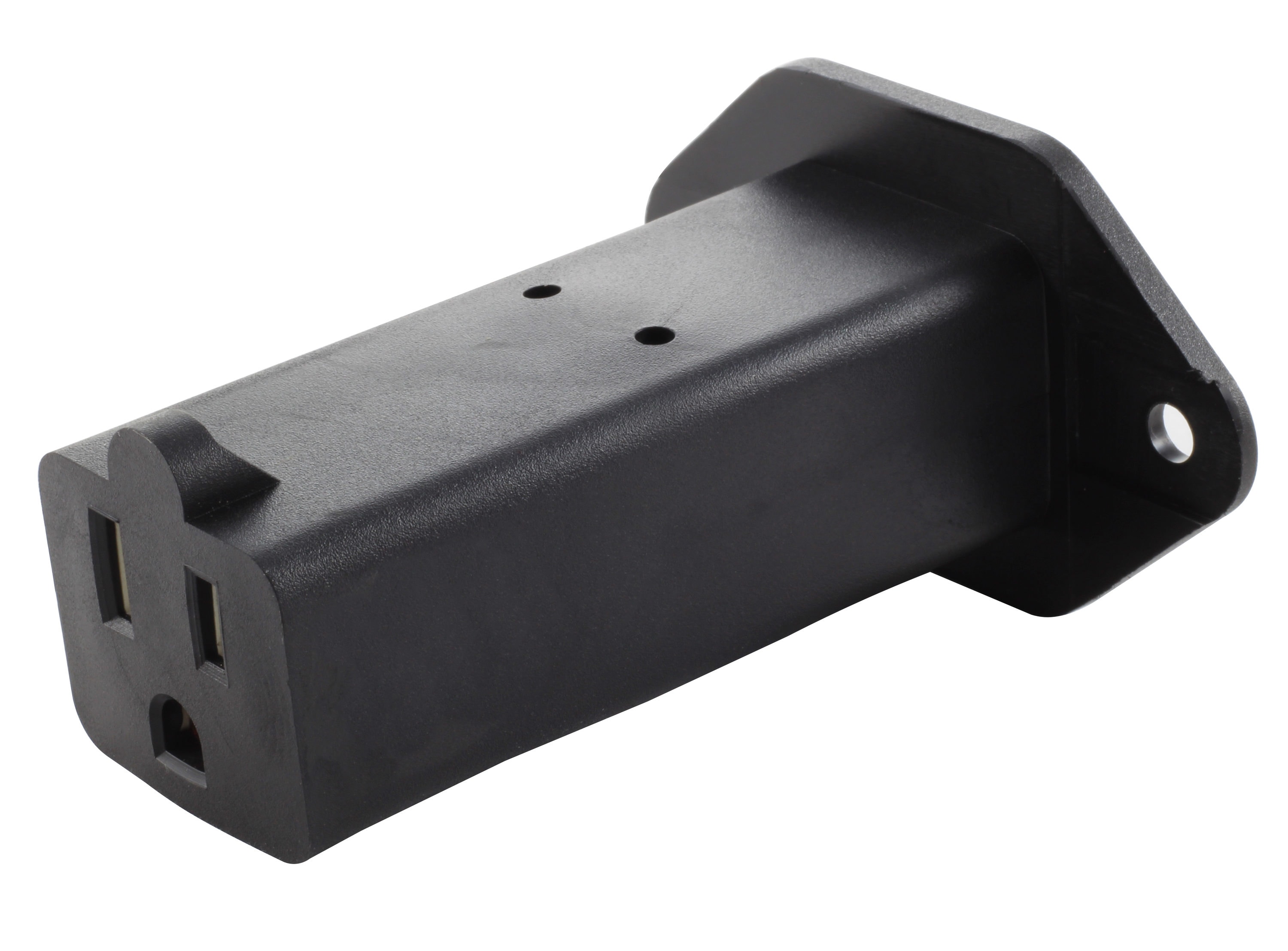 AC WORKS AD1308-FG C14 to NEMA 5-15R 15 -Amp 3-wire grounding Single to single Black Basic Compact Adapter