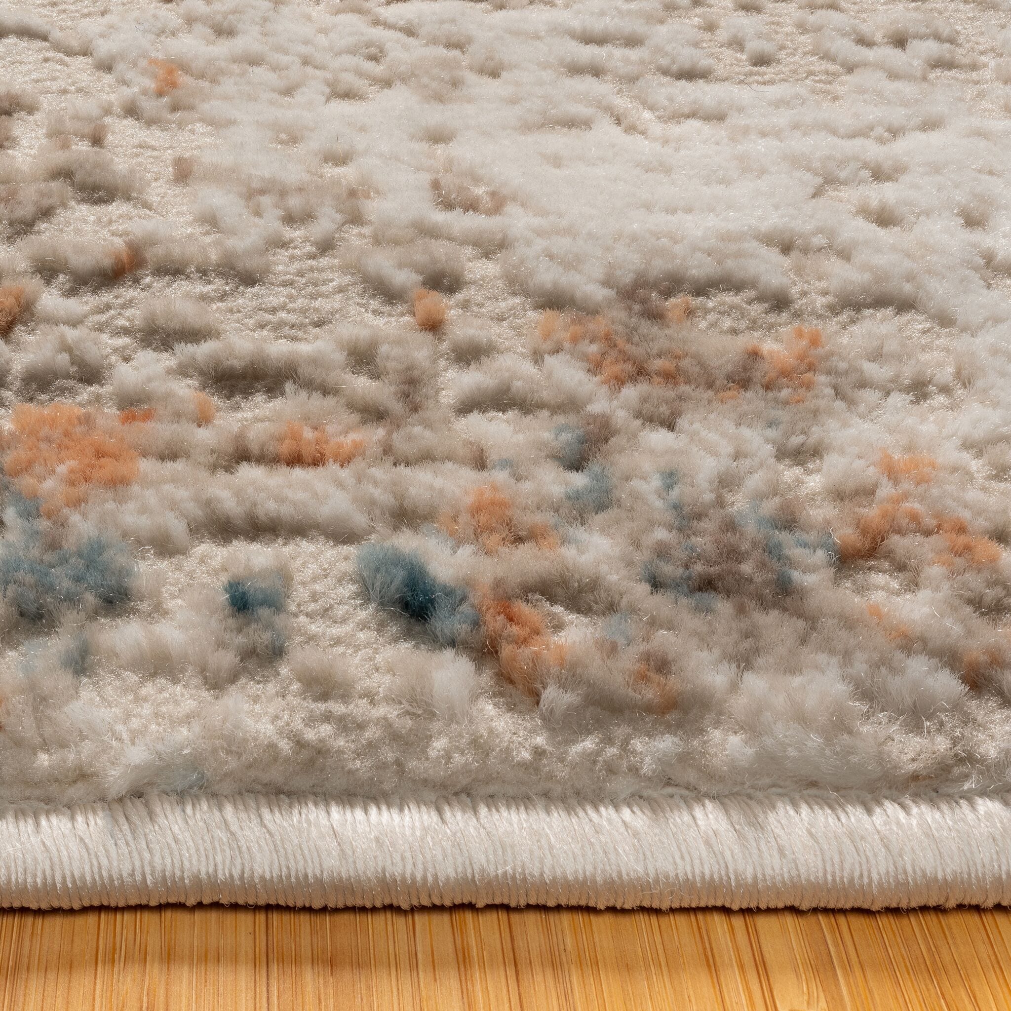 Gray and Beige Tufted Rectangular 8' x 10' Synthetic Area Rug
