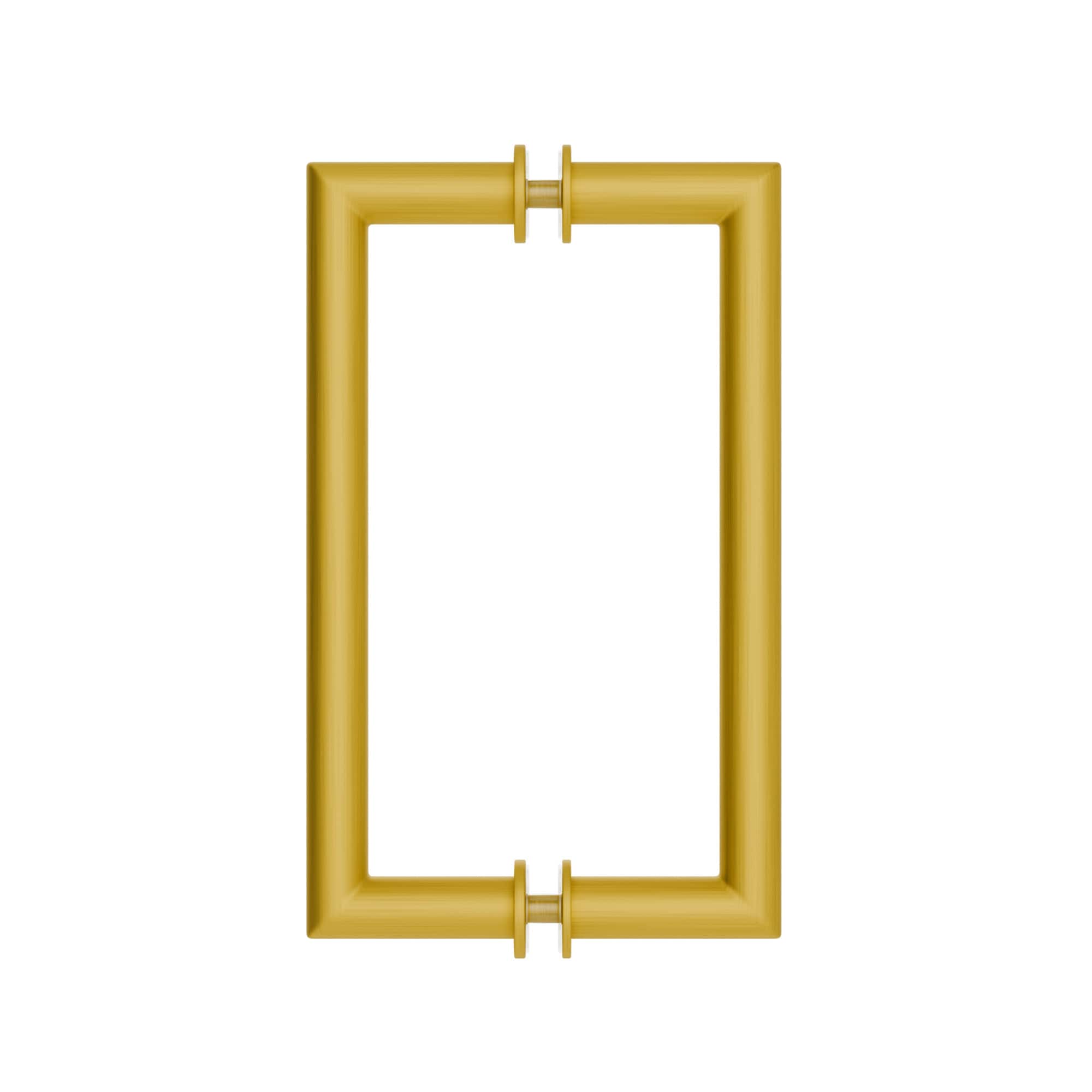 Brixwell  MTPH8X8SB Round Tubing Mitered Corner Back to Back Pull Handle Brass Material 1/4 in To 1/2 in Glass Thickness Satin Brass Finish