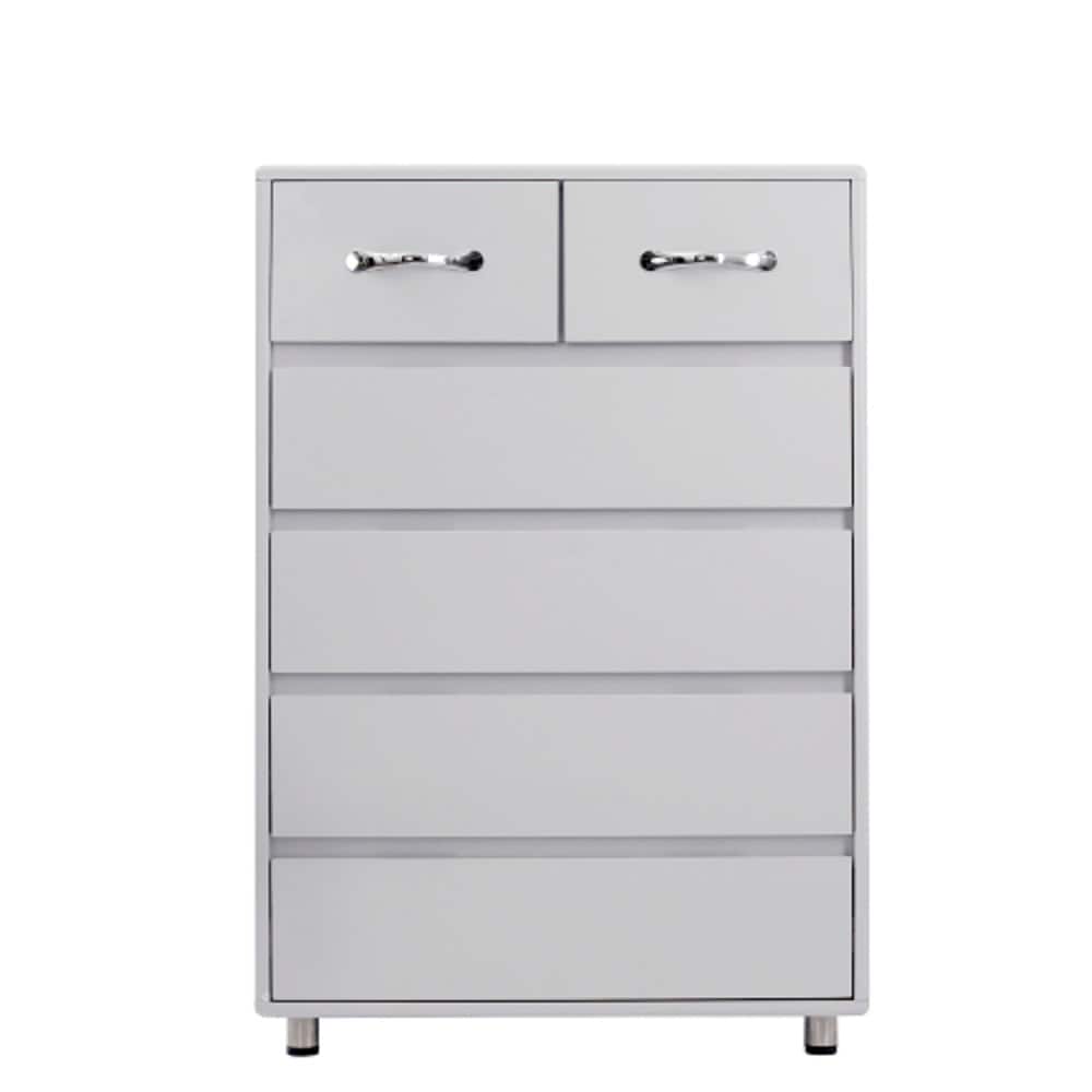 CASAINC CYH-W28203340 Six drawer side table-grey 19.92-in W x 8.86-in H Grey Wood Modern End Table Assembly Required