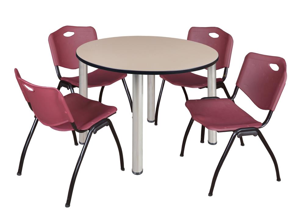 Regency TB48RNDBEBPCM47BY Breakroom Off-white 4-Person Training Table (48-in W x 29-in H)