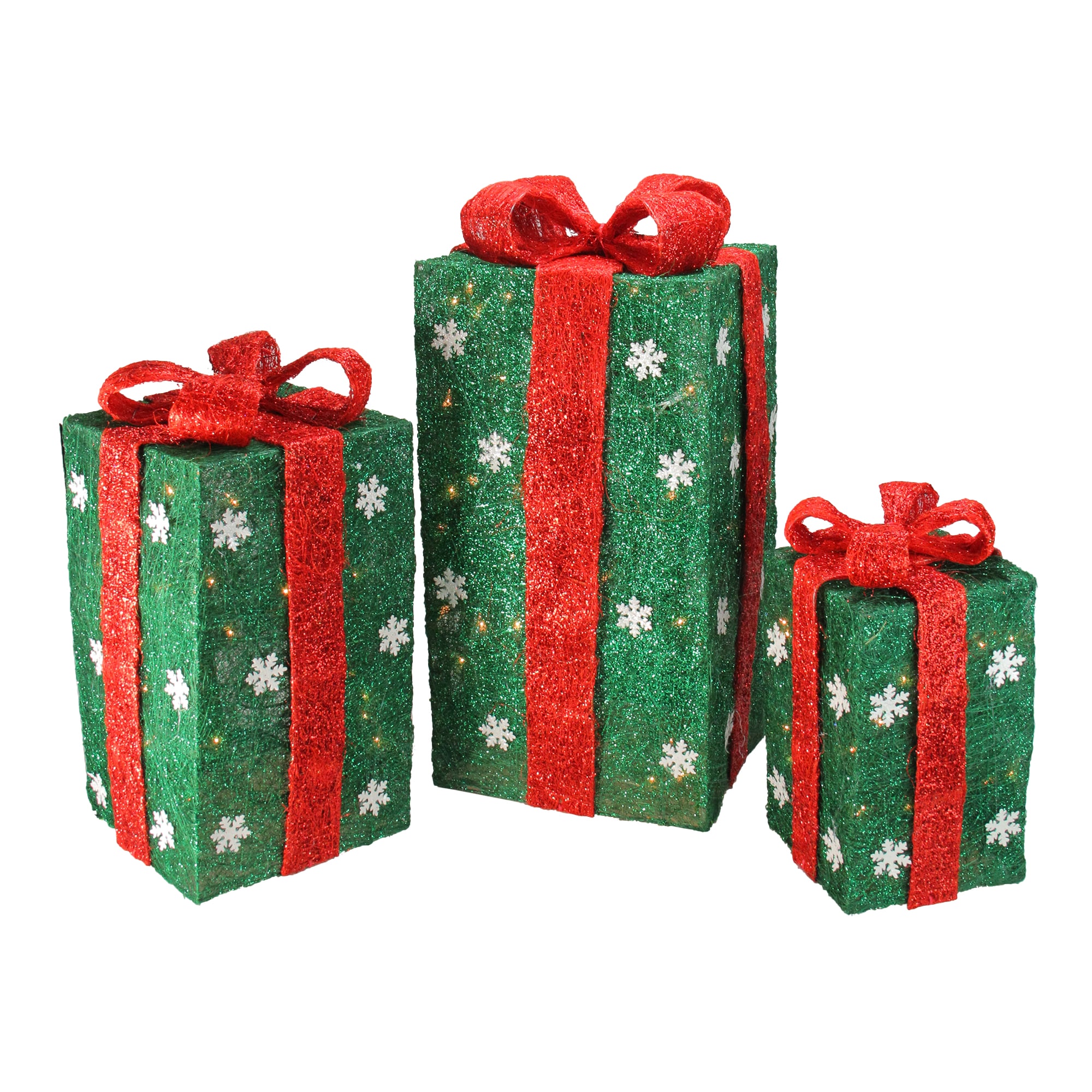 Northlight 32915506 3 -Pack 18-in Freestanding Gift box Light with Clear Incandescent Lights