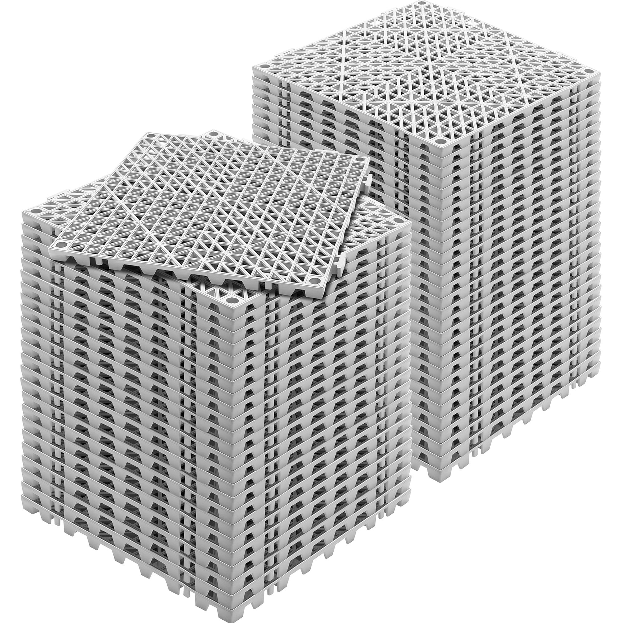 Angel Sar 55 Pcs Interlocking Tile Grey Drainage Tile 12in Splicing with Soft PVC Interlocking Floor Tile and Non Slip Drainage Holes for Restroom Bathroom Kitchen Pool and Wet Area Featuring Reliable Interlocking Tile for Safe Floor Drainage