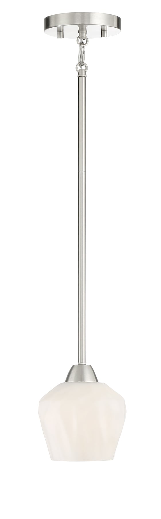 Contemporary Brushed Nickel Mini Pendant Light with Glass Shade