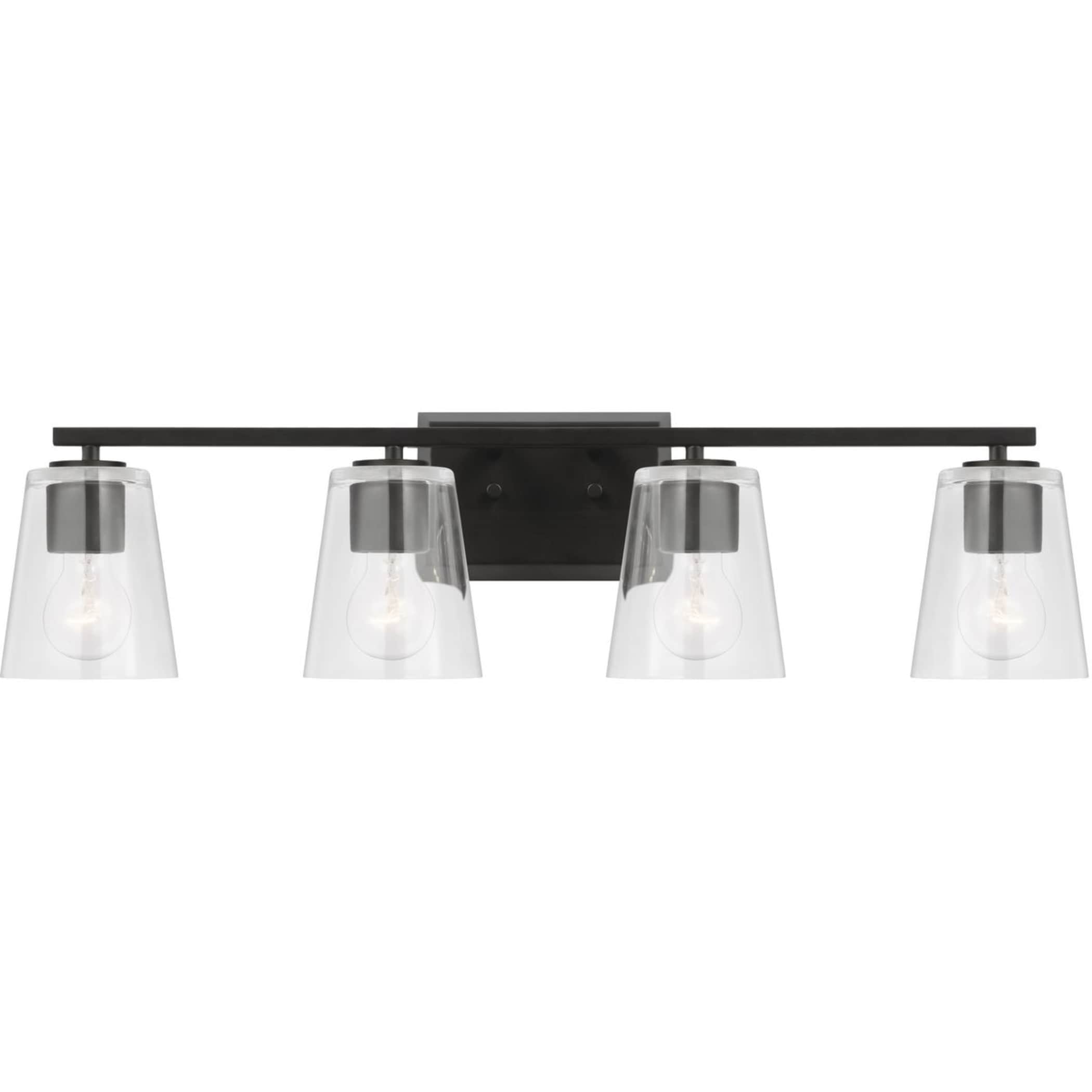 Vertex Matte Black Dimmable Four-Light Bath Fixture