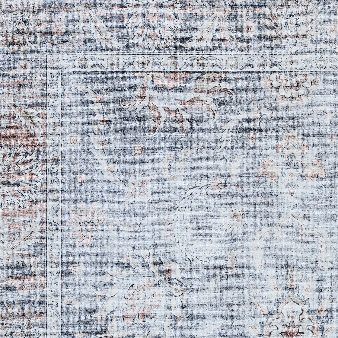 Gray Synthetic Non-slip Rectangular 8' x 10' Area Rug