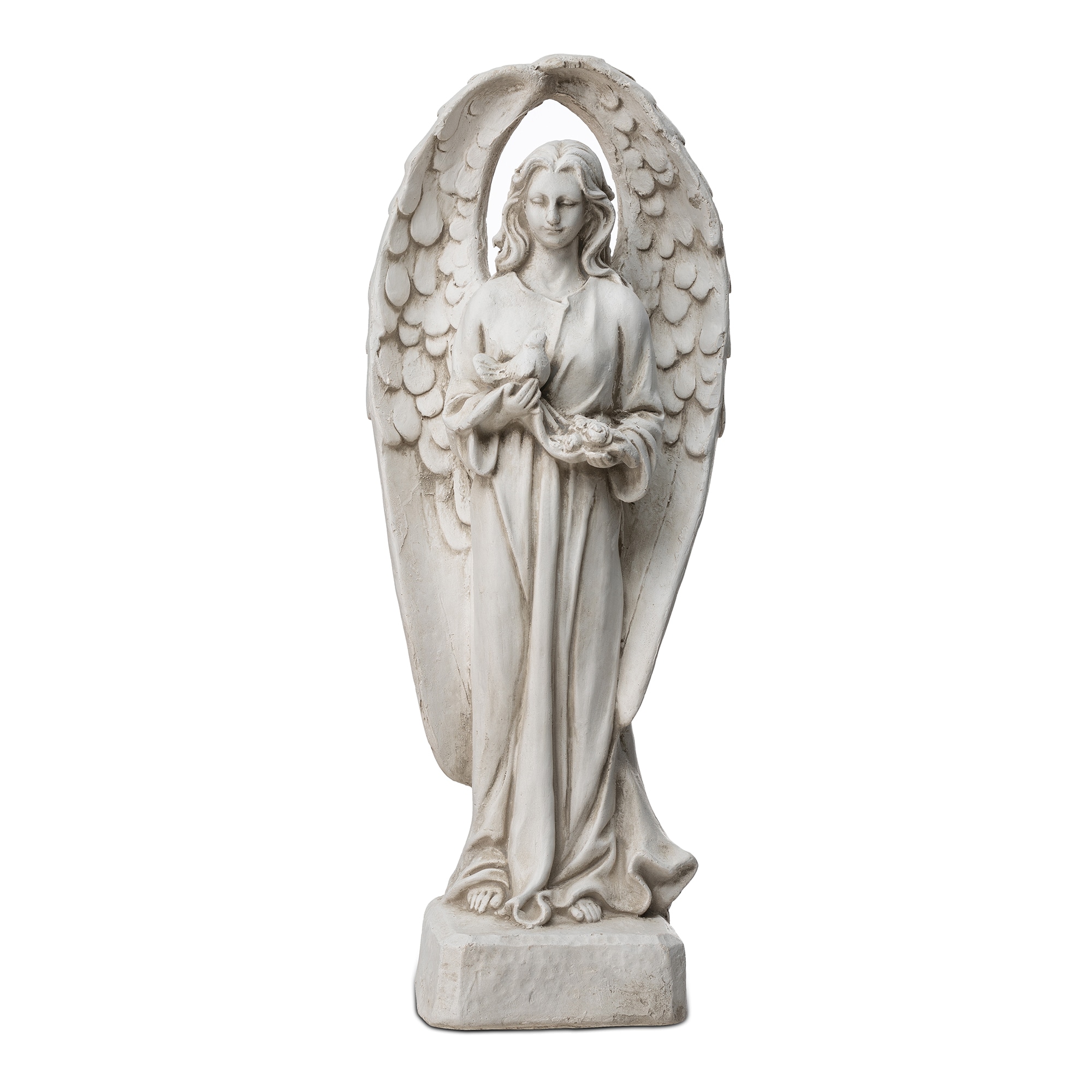 Glitzhome 2025400051 20.5-Inches H x 7.75-Inches W Off-white Garden Statue