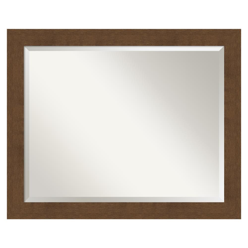 Amanti Art DSW5339429 Carlisle Frame 32-in x 26-in Framed Bathroom Vanity Mirror (Matte Brown)