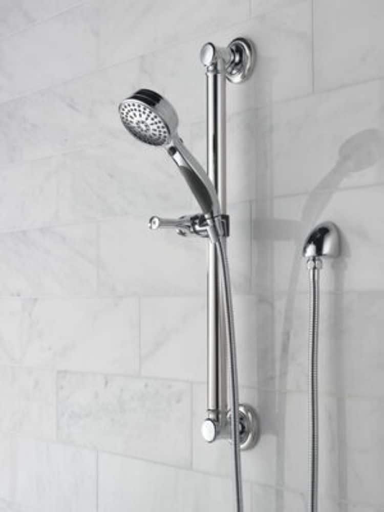 Chrome Adjustable Multi-Head Handheld Shower with Slide Bar