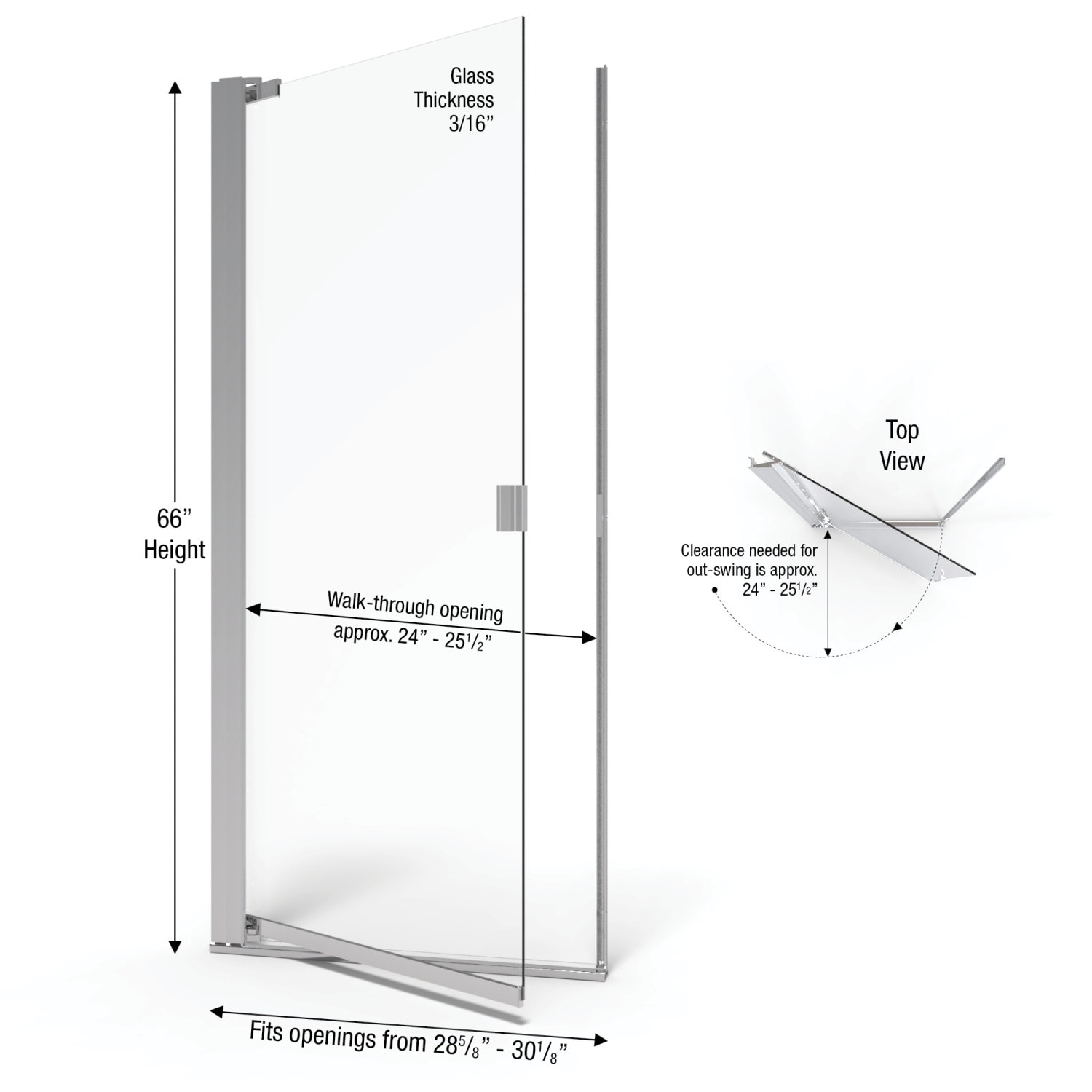 Basco ARMN00A3066CLSV Shower-Doors - View #2