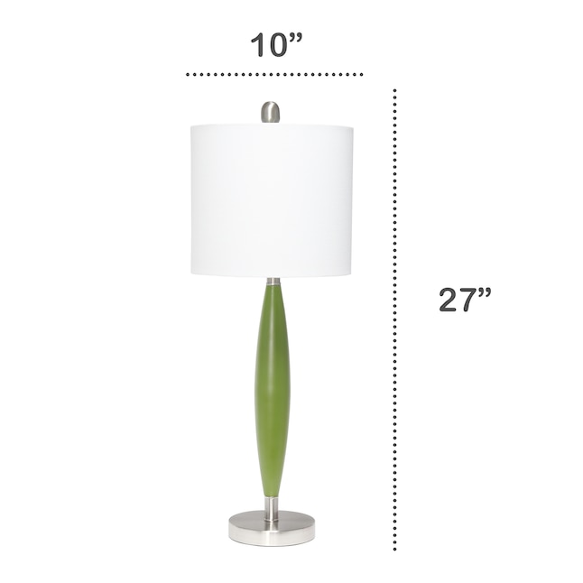 Classix Green Rotary Socket Table Lamp, Standard Table Lamp Shade Size