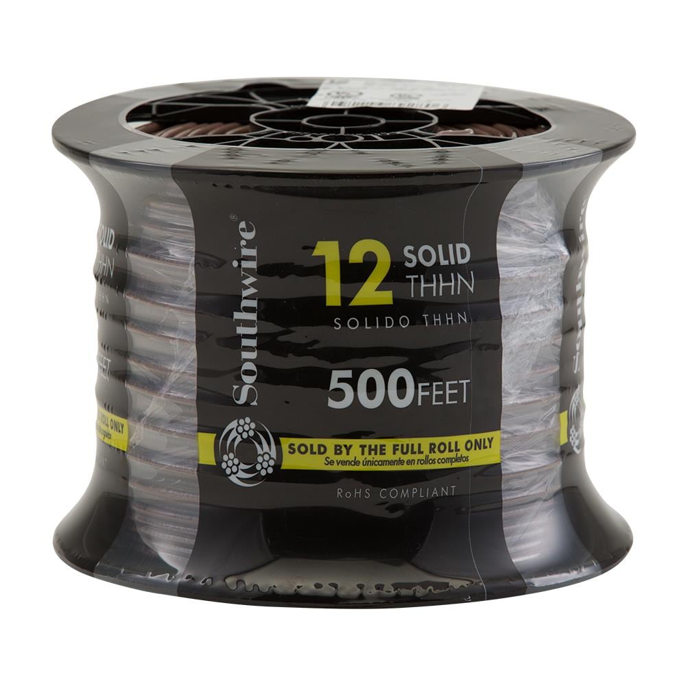 Southwire 500-ft 12-AWG Solid Brown Copper THHN Wire (By-the-roll) at ...