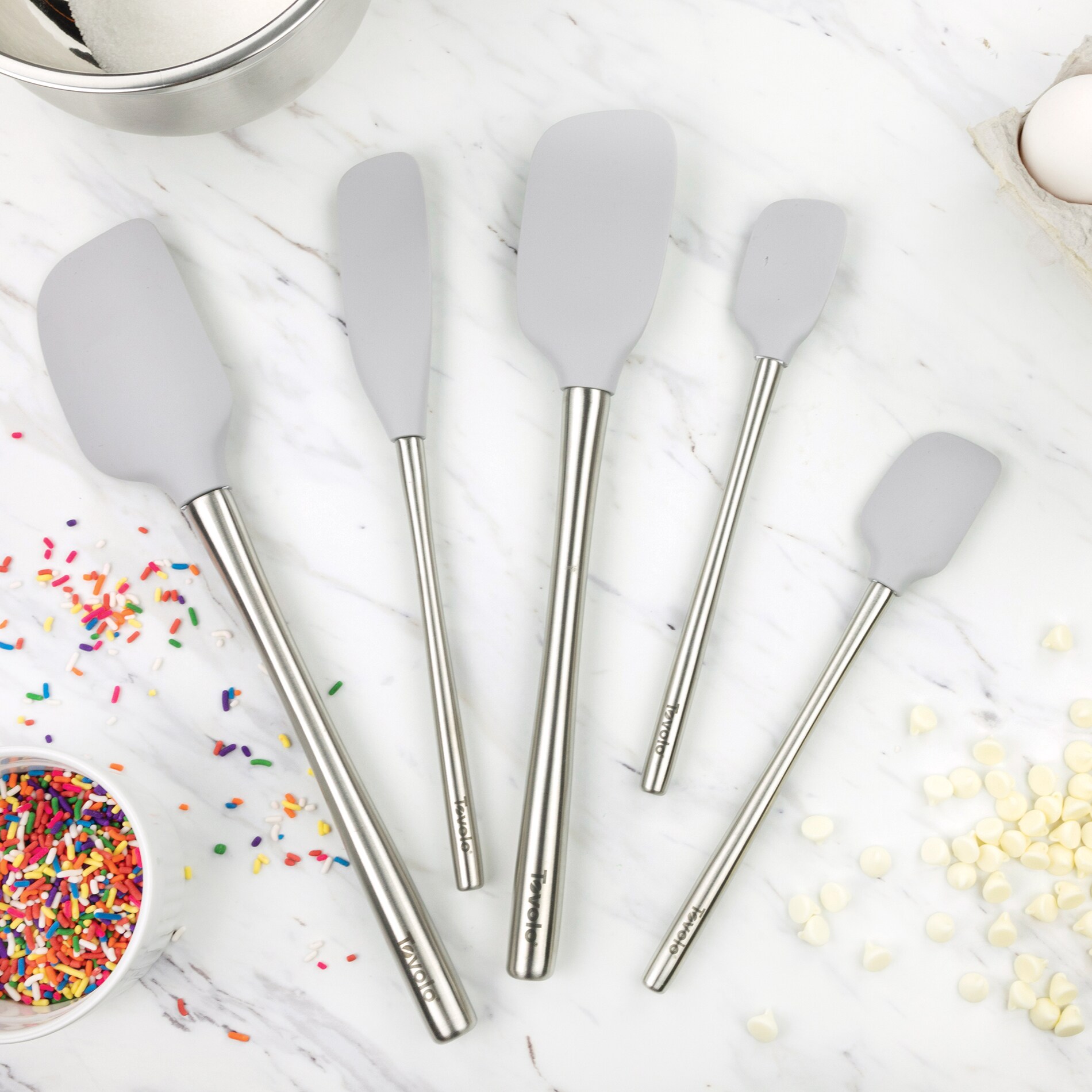 Tovolo All Silicone Spoonula, Oyster Gray - Cook on Bay