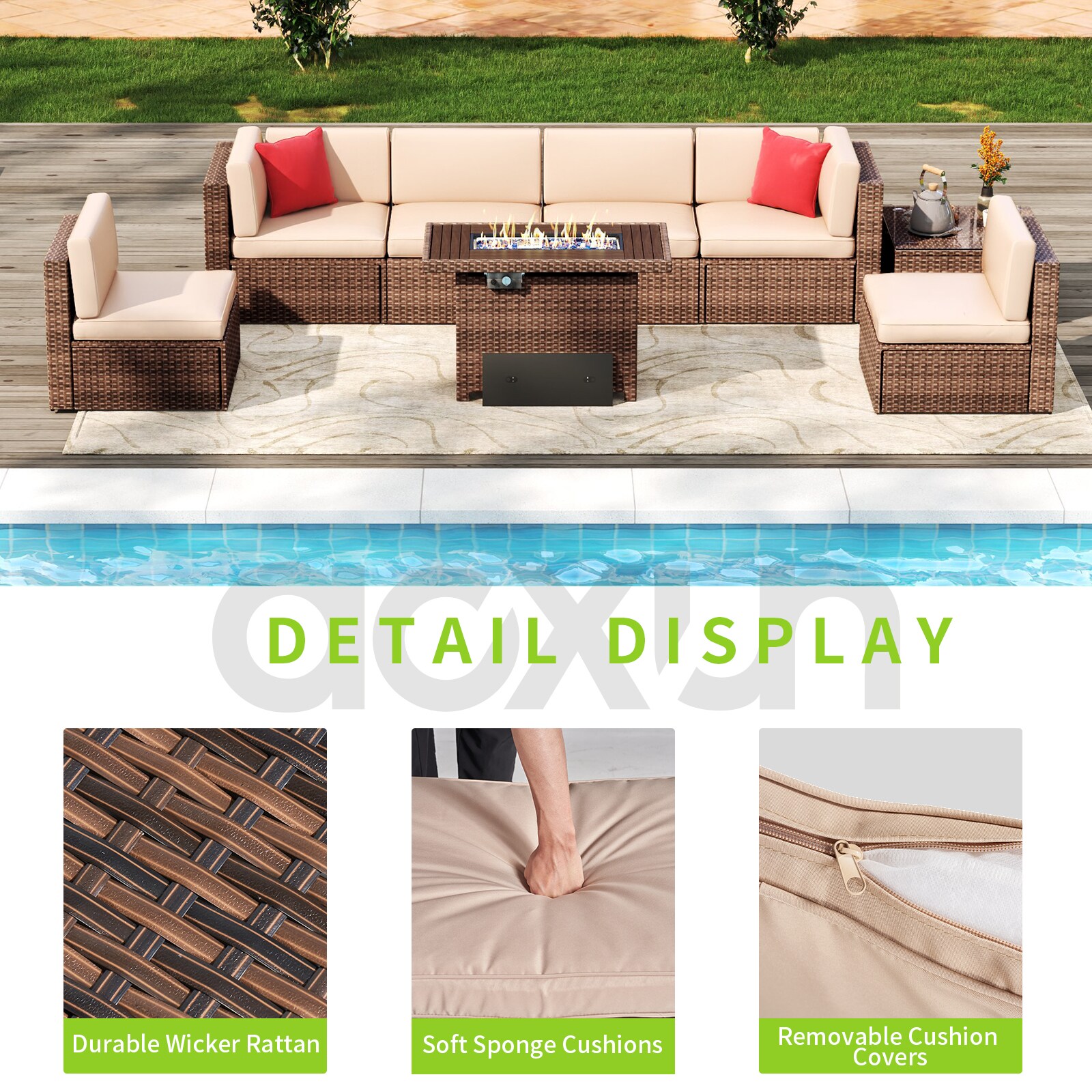 AOXUN G12039BUAB+G25026BR Patio-Conversation-Sets - View #9