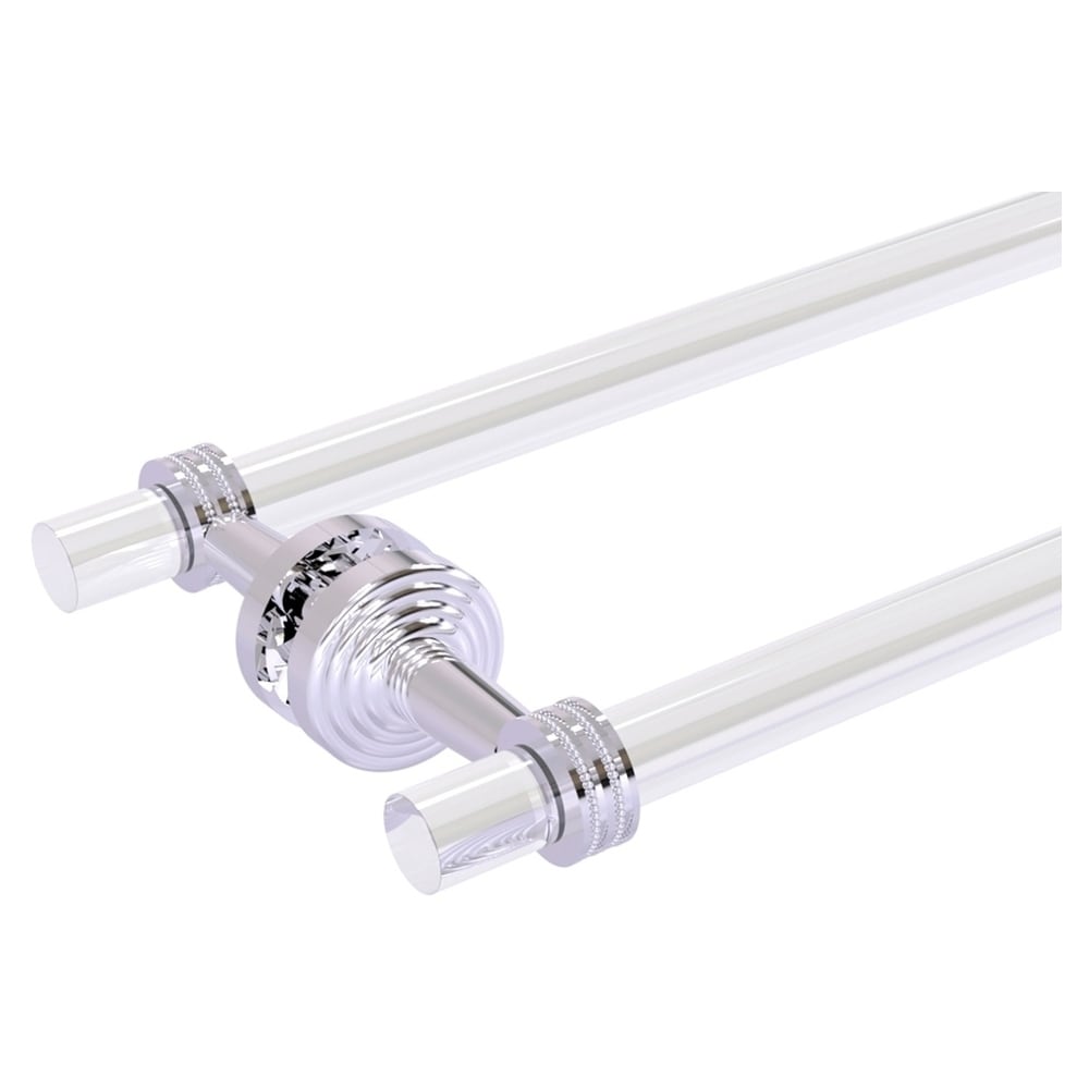 Pacific Beach 34'' Clear Acrylic and Chrome Wall Mounted Towel Holder Set