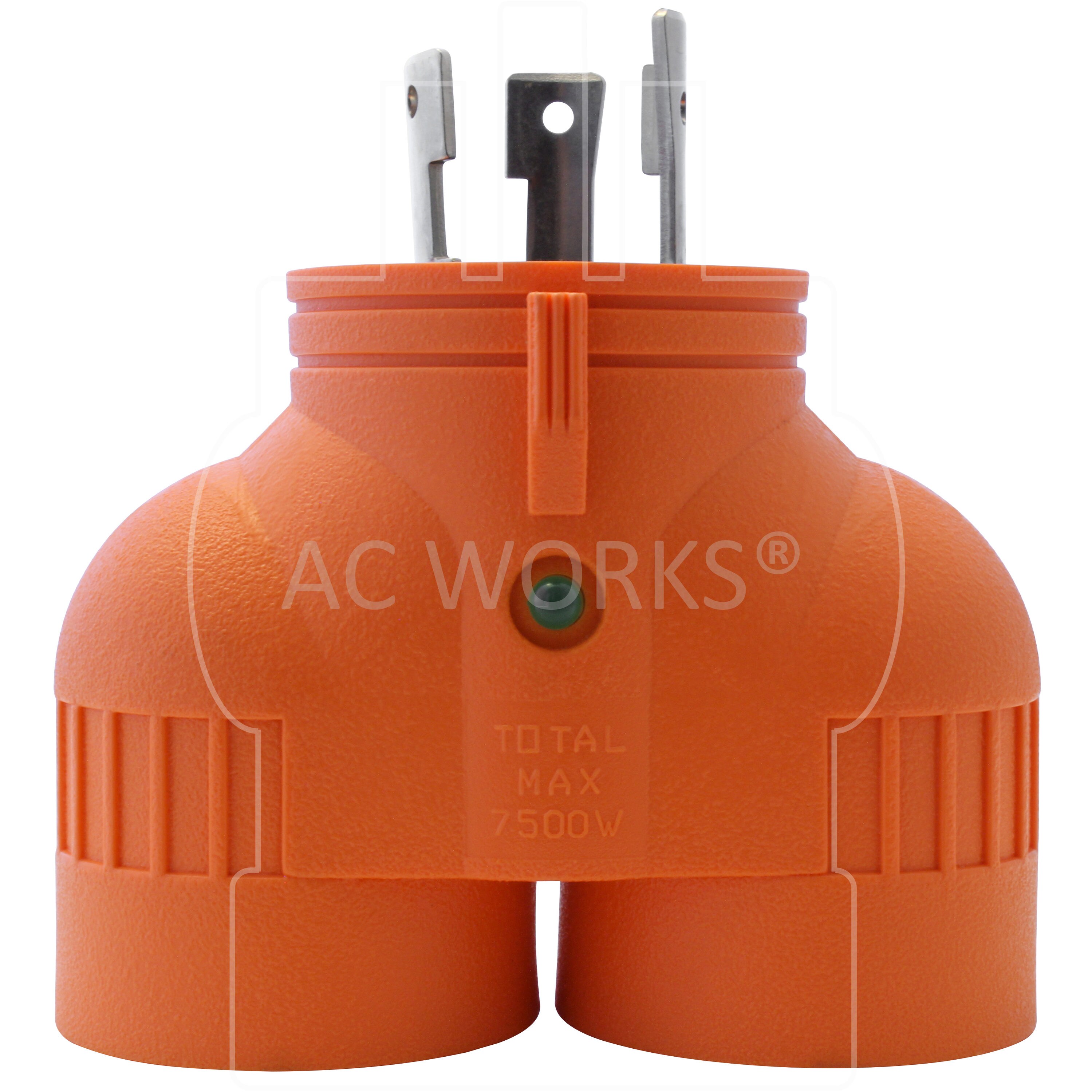 AC WORKS NEMA 6-30 Male Plug to NEMA 6-20 Female Connector 20-Amp 3-wire  Grounding Single To Single Orange Basic Elbow Adapter in the Adapters &  Splitters department at