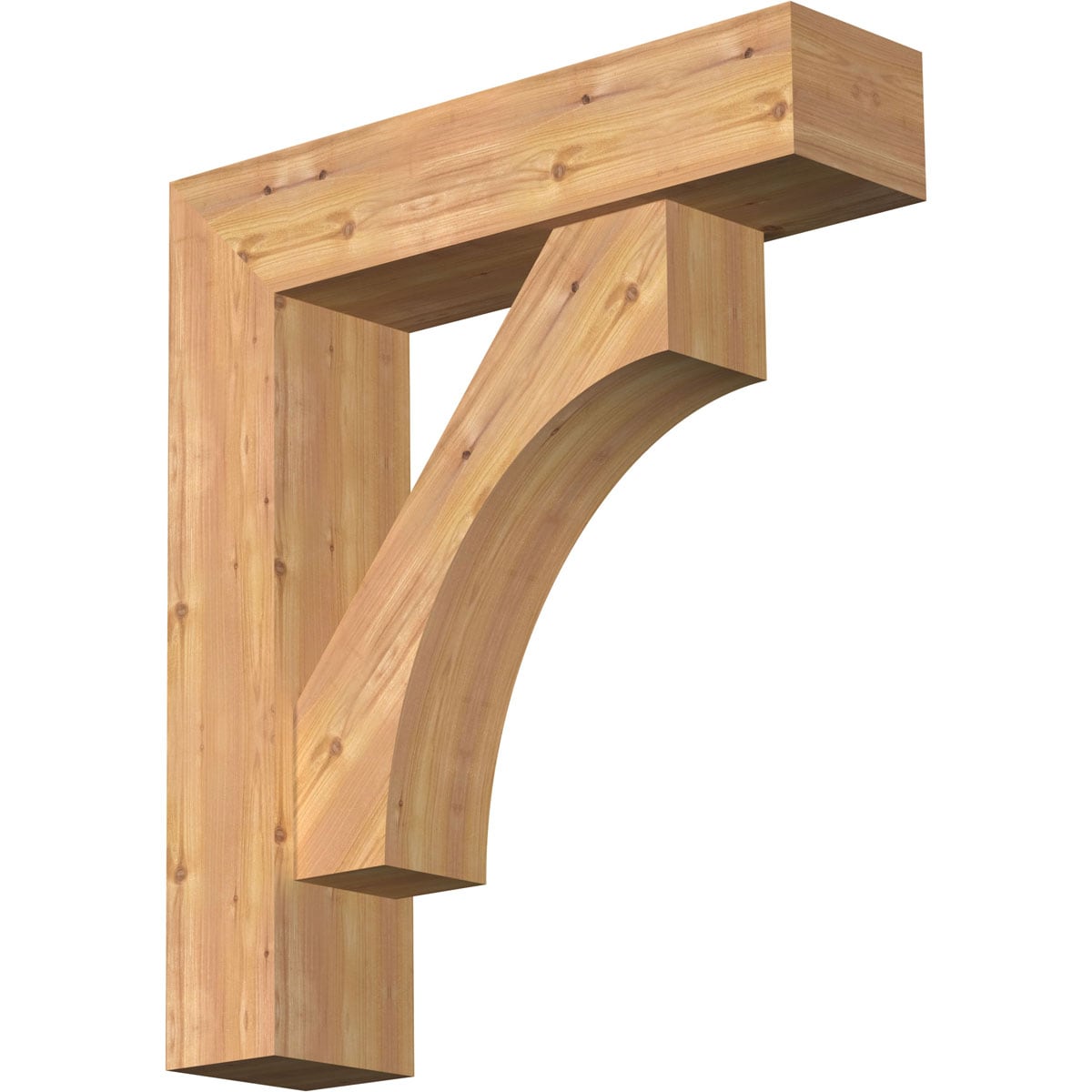Ekena Millwork 1464487 Westlake Block Smooth Bracket with Offset Brace Western Red Cedar Wood Standard Bracket