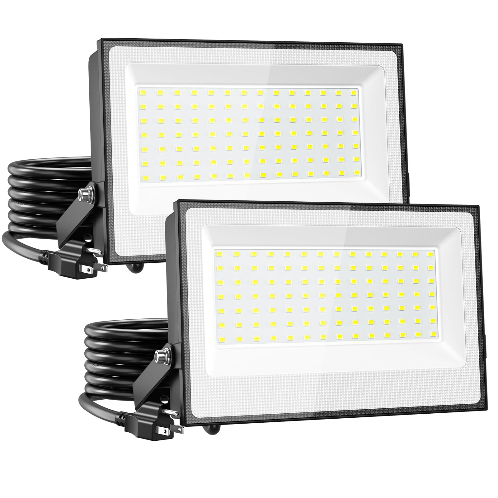 Afoxsos  120W LED Flood Light Outdoor Bright Work Light 12000 Lumen Daylight White IP66 Waterproof for Yard Garage Stadium 2 Pack
