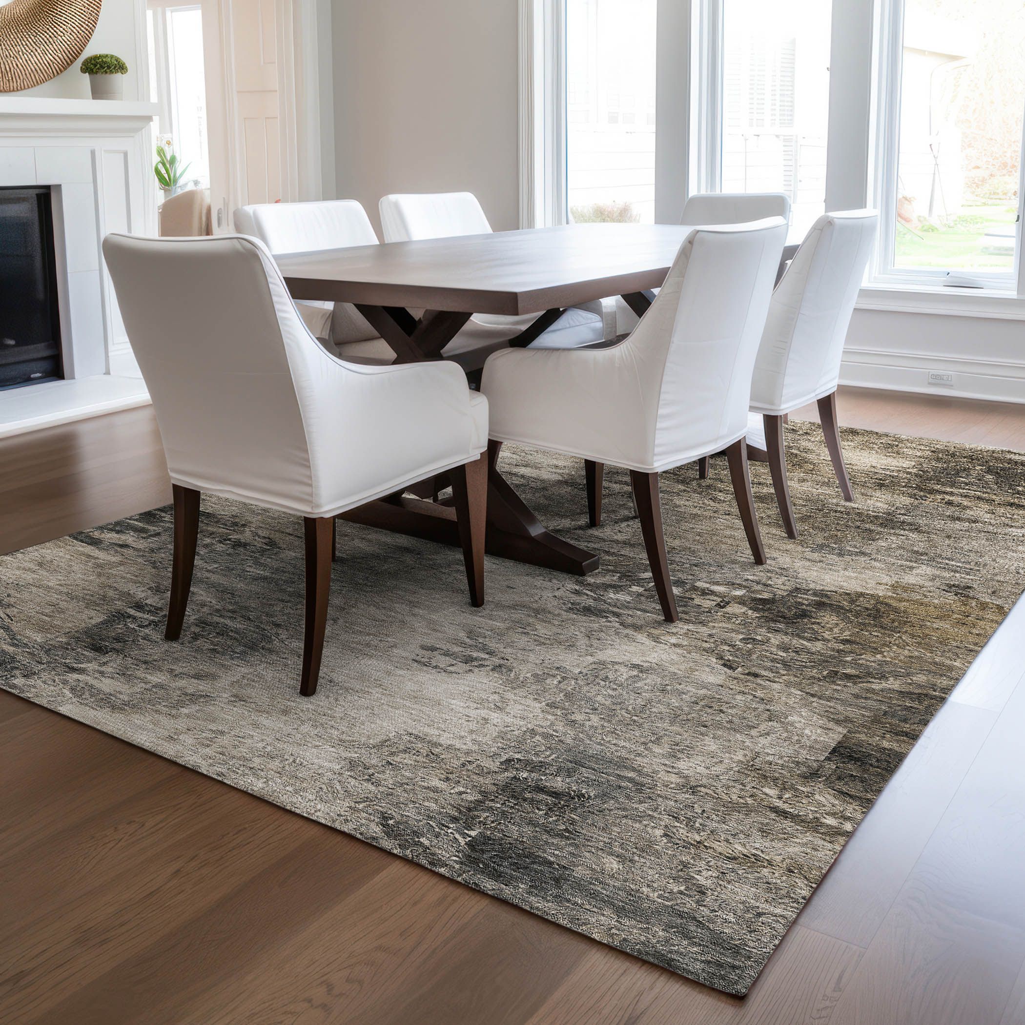 Addison Rugs ACN592TP5X8 Chantille ACN592TP 5 x 7 (ft) Polyester Taupe Rectangular Indoor/Outdoor Abstract Machine washable Area rug