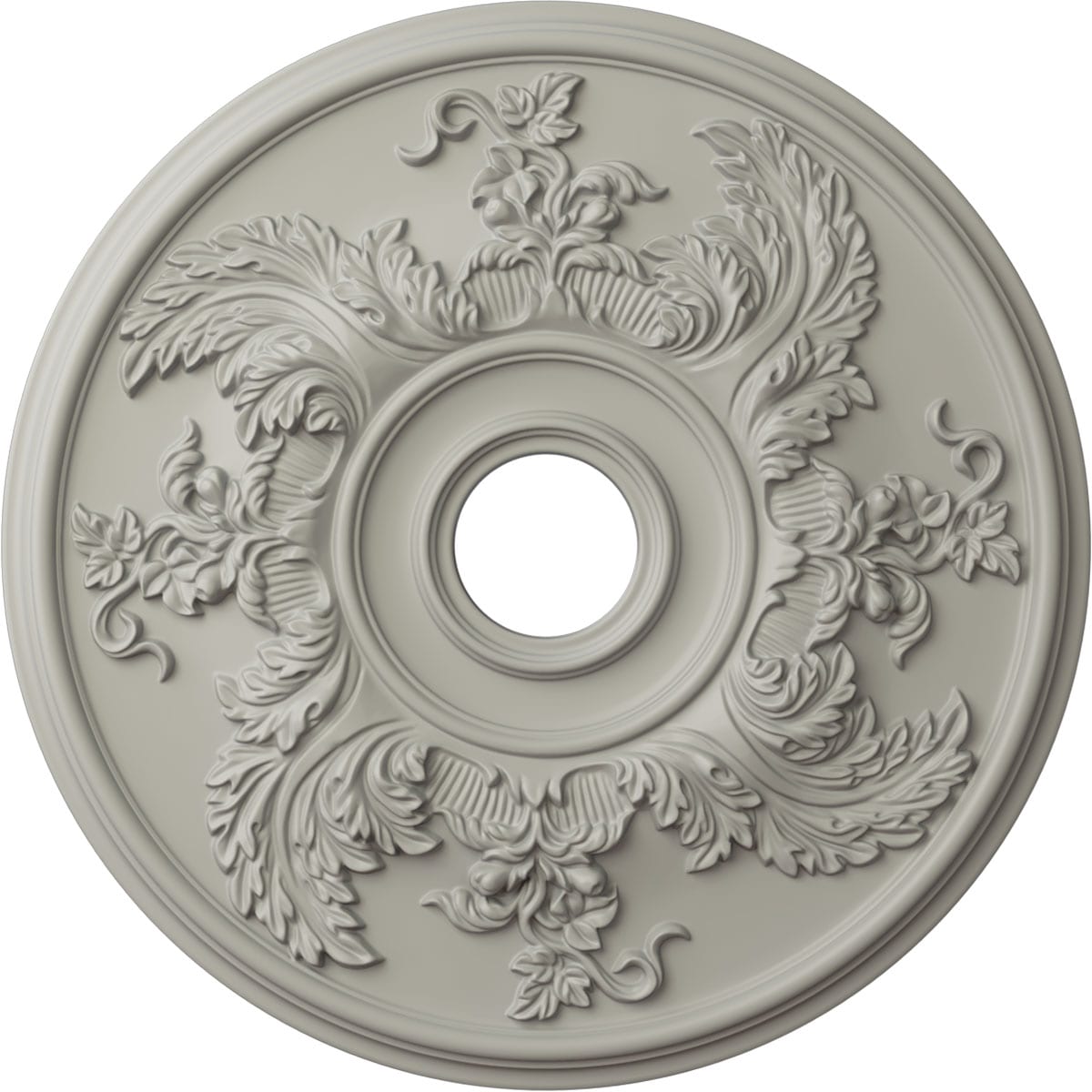 Ekena Millwork CM23ACPCF Acanthus Twist 23.625-in W x 23.625-in L Painted Pot Of Cream Polyurethane Whole Ceiling Medallion