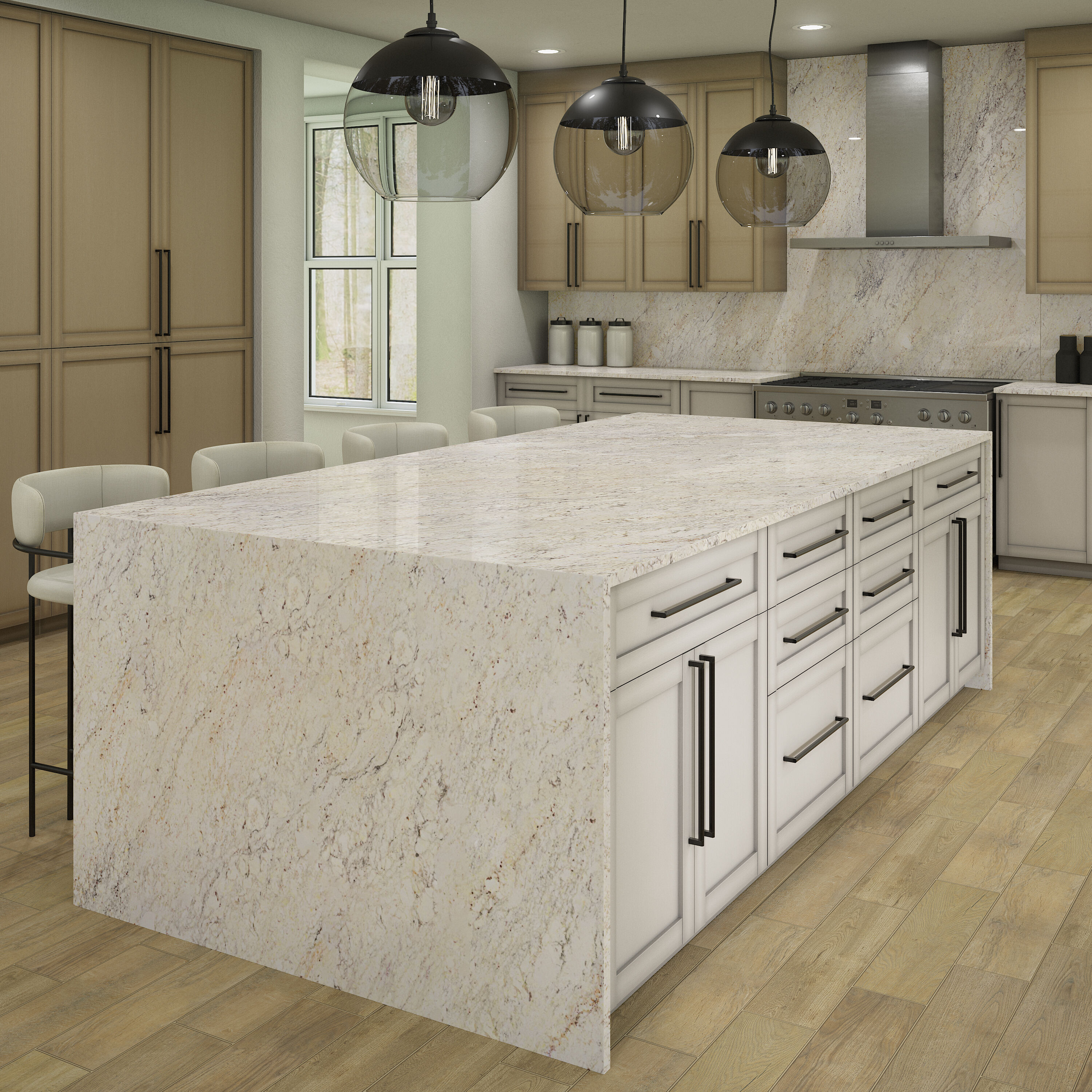 allen + roth Silver Veil Granite Off-white Kitchen Countertop SAMPLE (3 ...