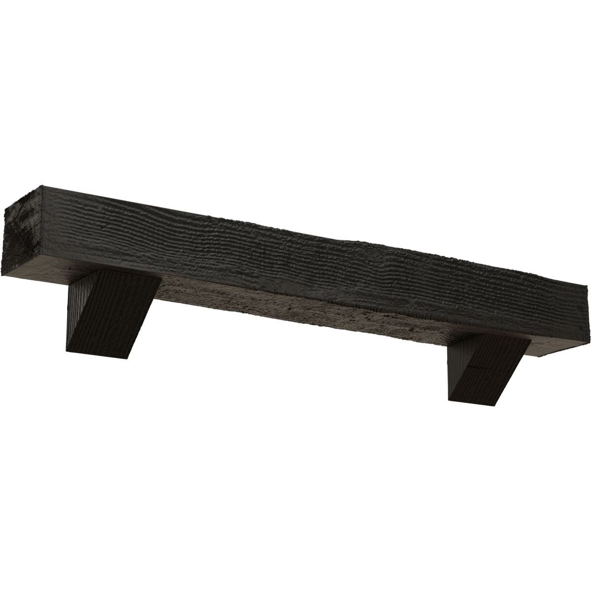 Ekena Millwork MANURS04X08X72BKBC 72-in W x 4-in H x 8-in D Cedar (Burnished) Hollow Urethane Rustic Fireplace Mantel