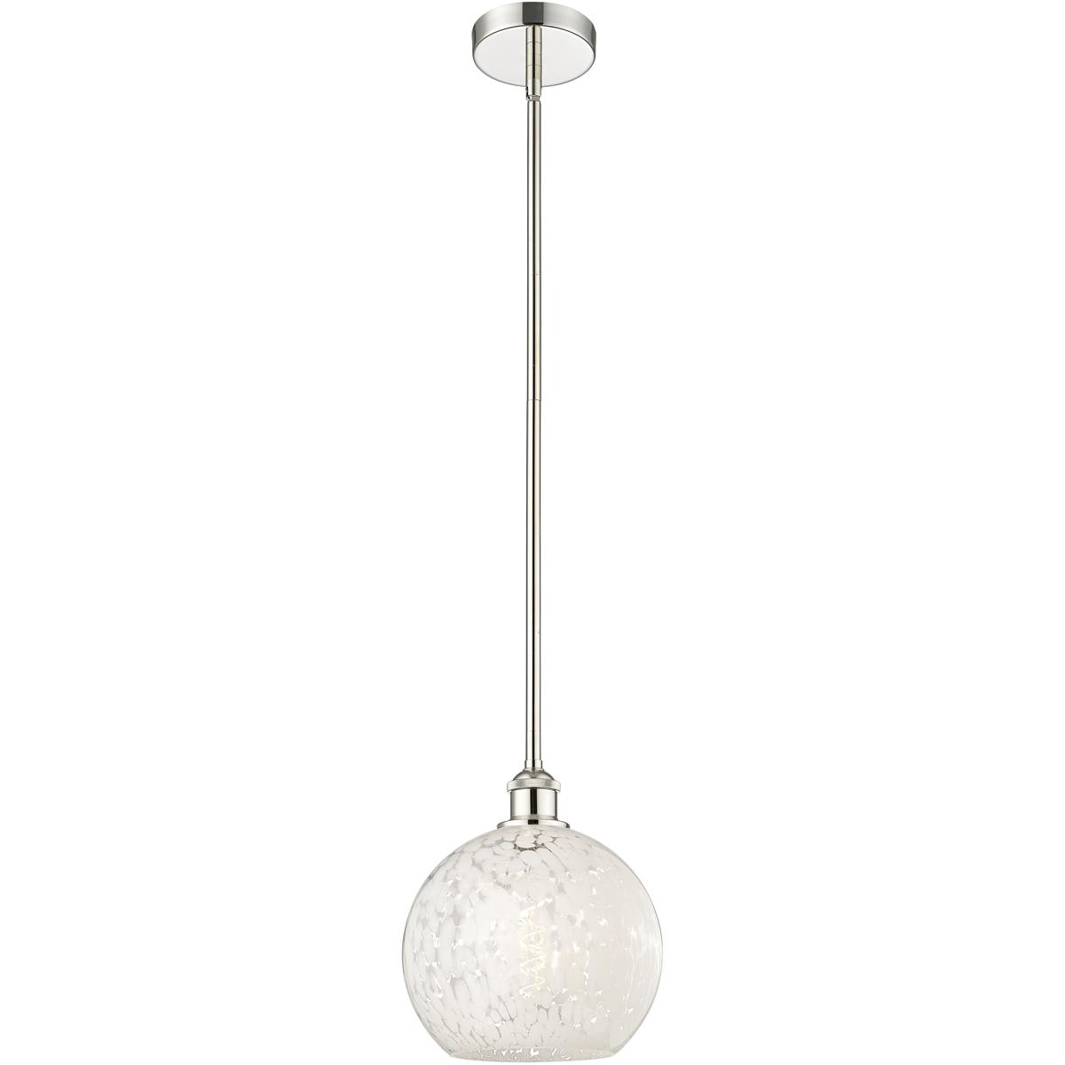 Innovations Lighting -  616-1S-PN-G1216-10WM Edison White Mouchette Mini Pendant Polished Nickel
