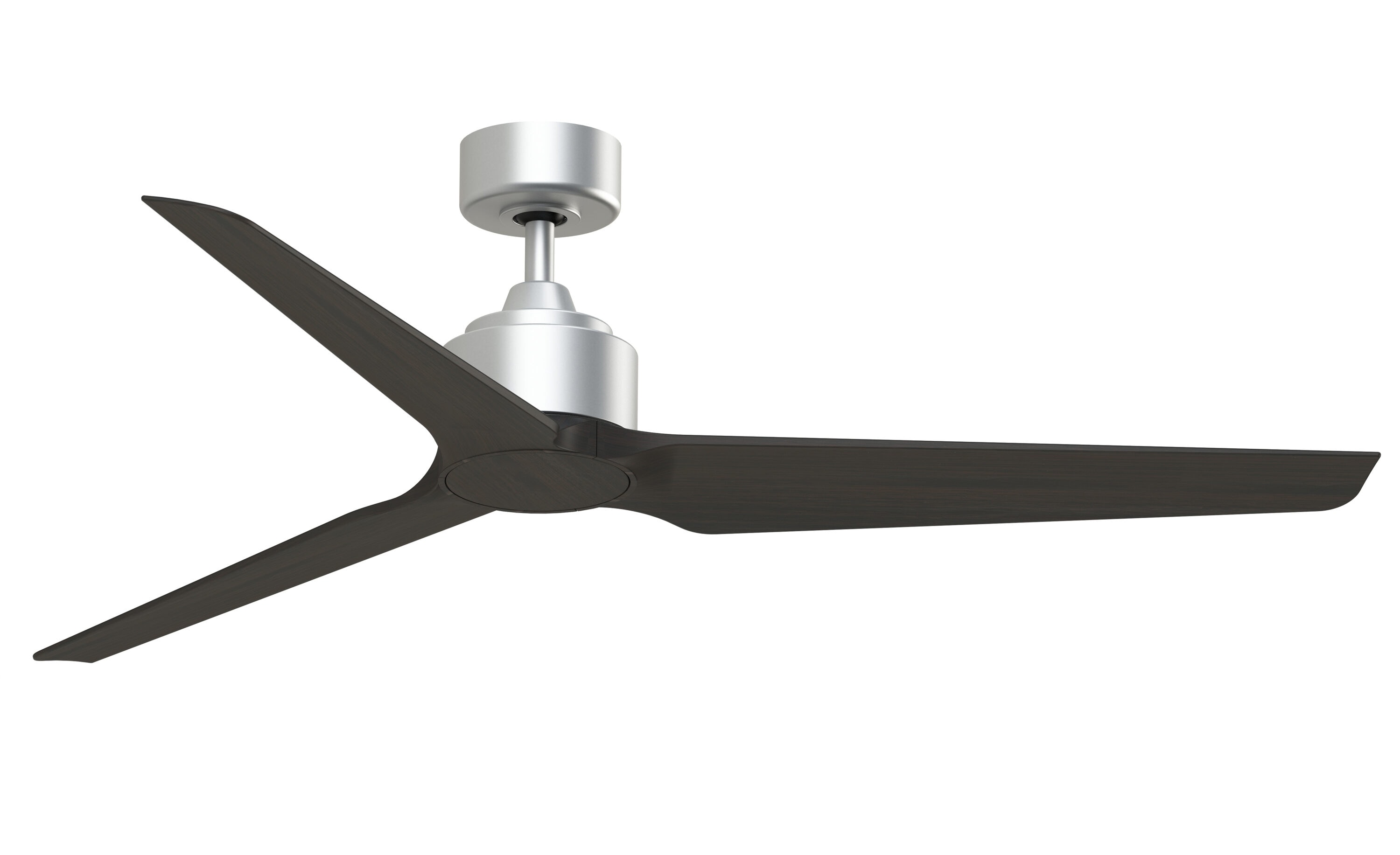 Fanimation TriAire Custom 60-in Silver with Dark Walnut Blades Indoor/Outdoor Smart Propeller Ceiling Fan Light Kit Compatible and Remote (3-Blade) FPD8514SLW-60DWAW Sansujyuku sansujyuku.com